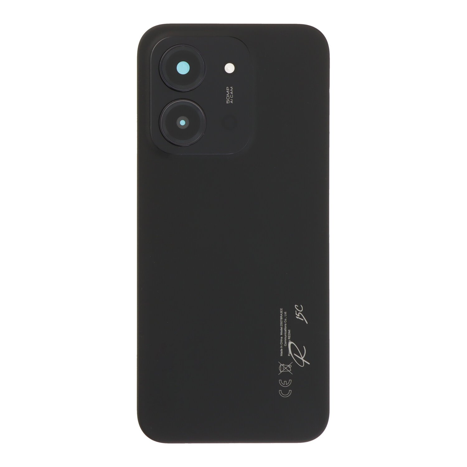 (173mm)Tapa Trasera para Xiaomi Redmi 15C 4G Negro con Lente EXCELLENT(Big Size)