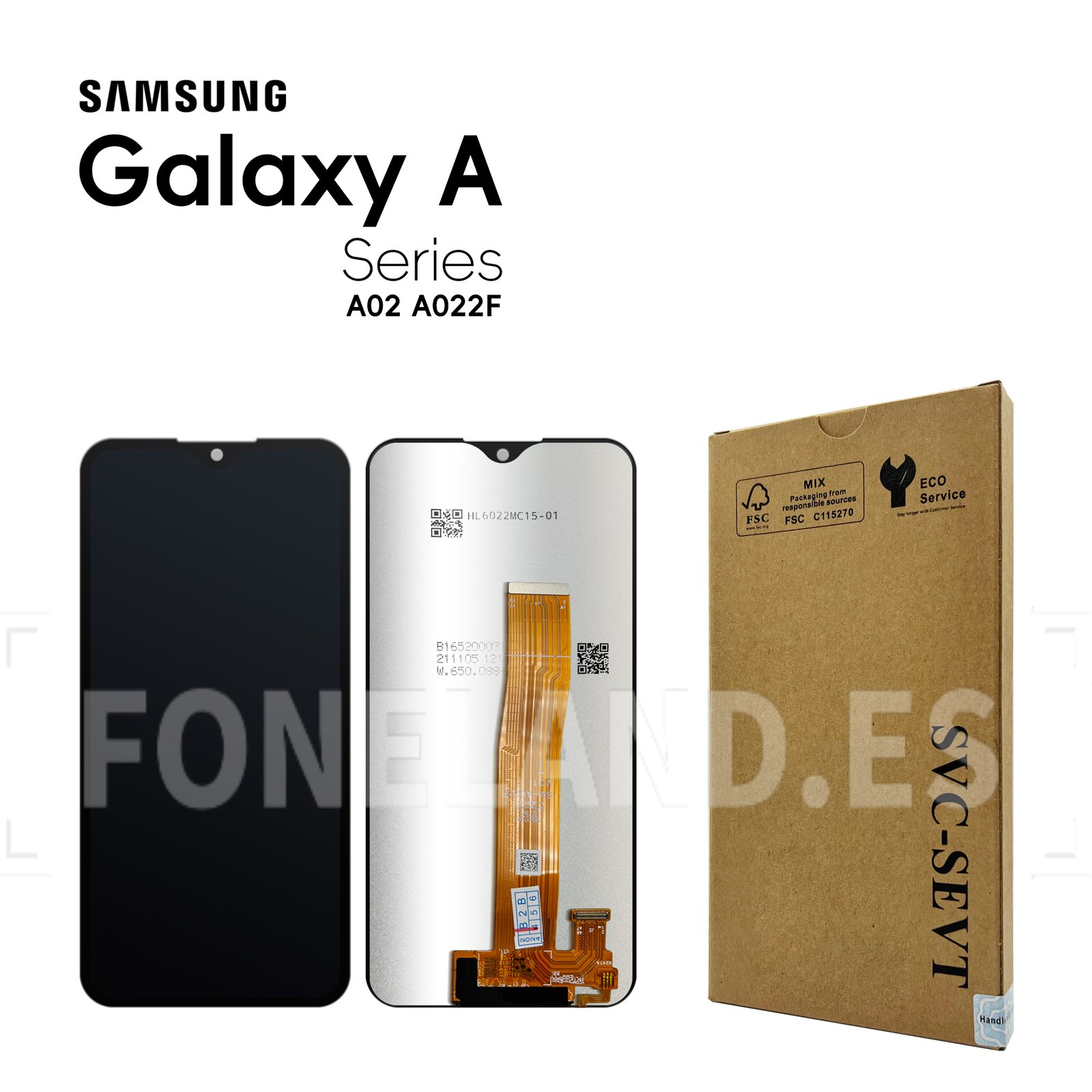 Pantalla Samsung Galaxy A02 A022/M12 M127 V01T Negra LCD + Táctil SERVICE PACK