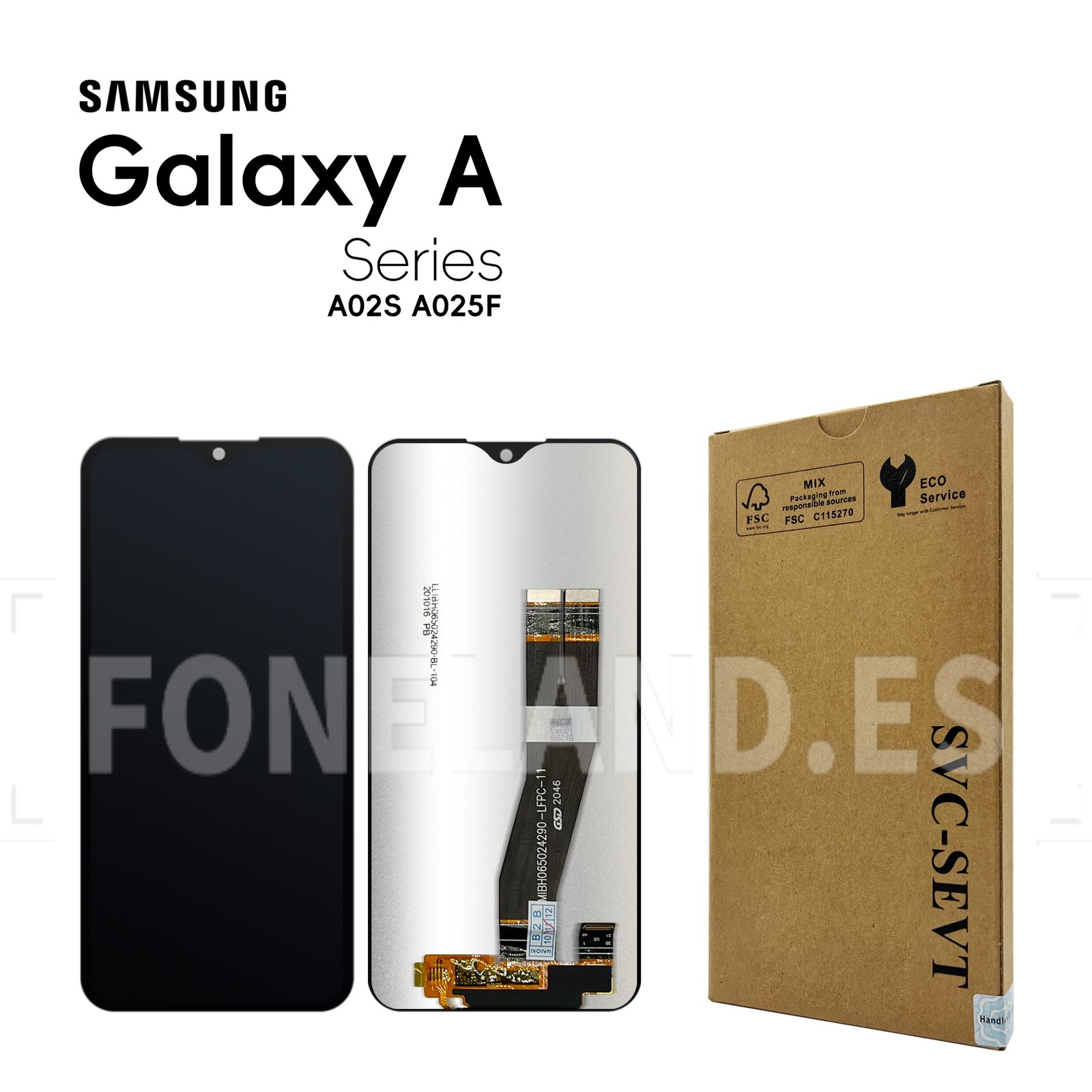 Pantalla Samsung A025F/E025F A02S/F02S 2020 (160mm) Negro NON EU CODE SERVICE PACK