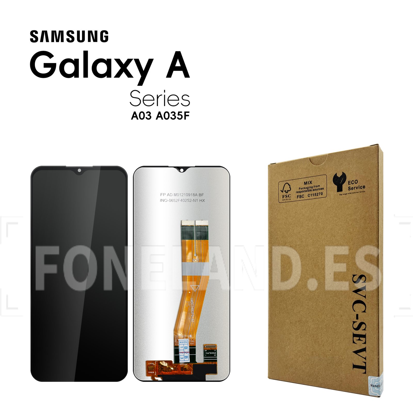 Pantalla Samsung Galaxy A03 A035F 2022 (160mm) Negro SERVICE PACK negro NON EU CODE