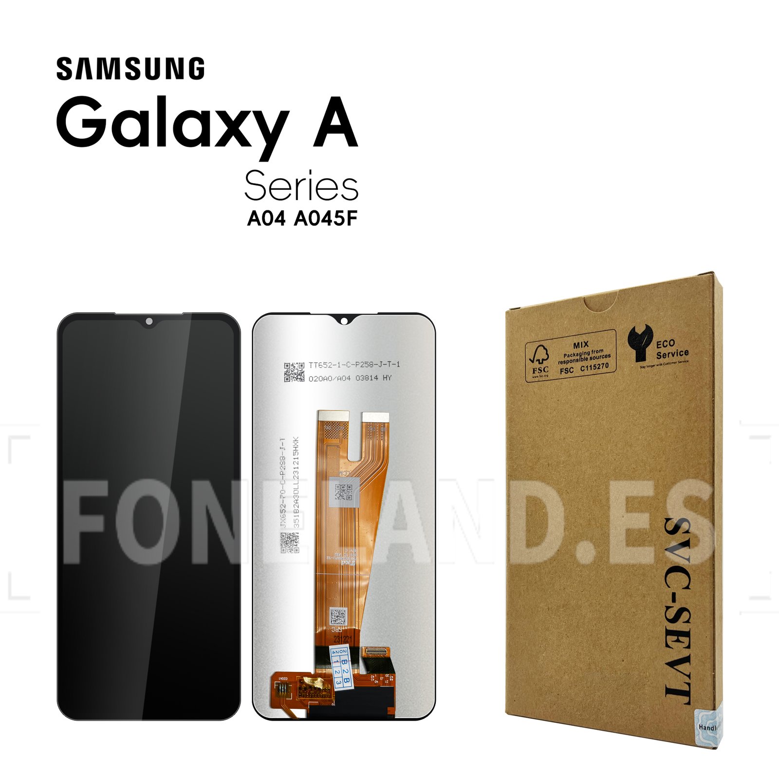 Pantalla Samsung Galaxy A04 A045F 2022 Negro LCD + Táctil SERVICE PACK