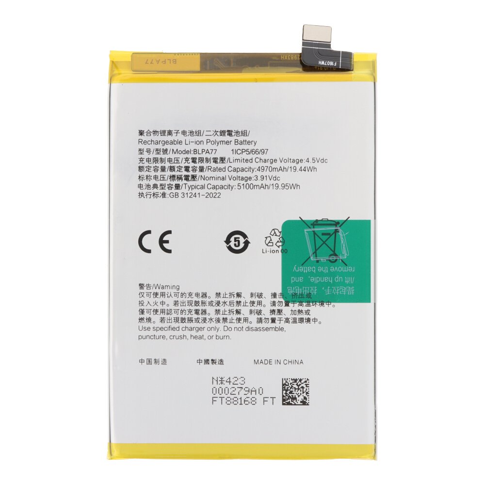 Batería para OPPO A3 Pro CPH2639/A40m CPH2669/A60 5G CPH2683/A3x 4G CPH2641 BLPA77 5100mAh