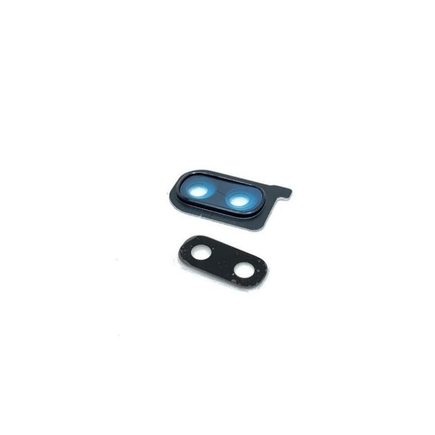 Lente de cristal de cámara con marco para Samsung Galaxy A30 - azul