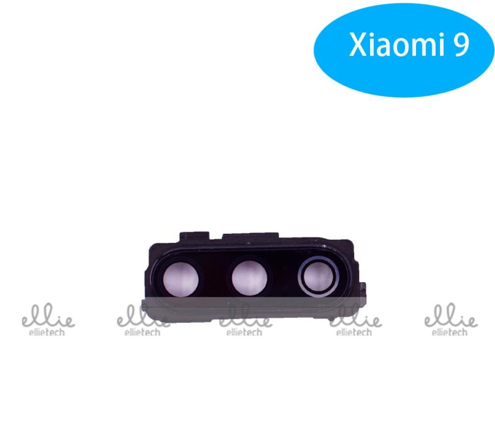 Lente de cristal de cámara con marco para Xiaomi Mi 9 Negro Cámara