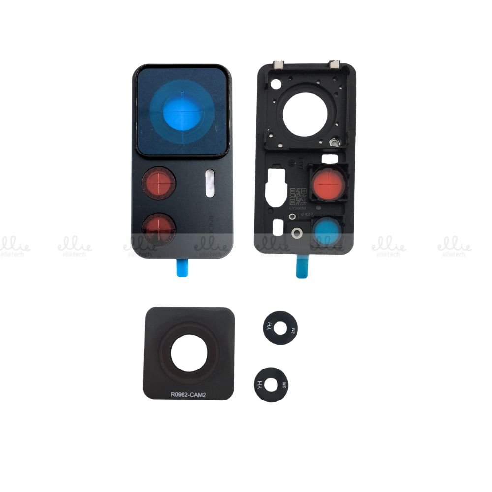 Lente de cristal de cámara + Marco para Xiaomi 12T Pro - negro Lente de cristal de cámara + Marco para Xiaomi 12T Pro - negro