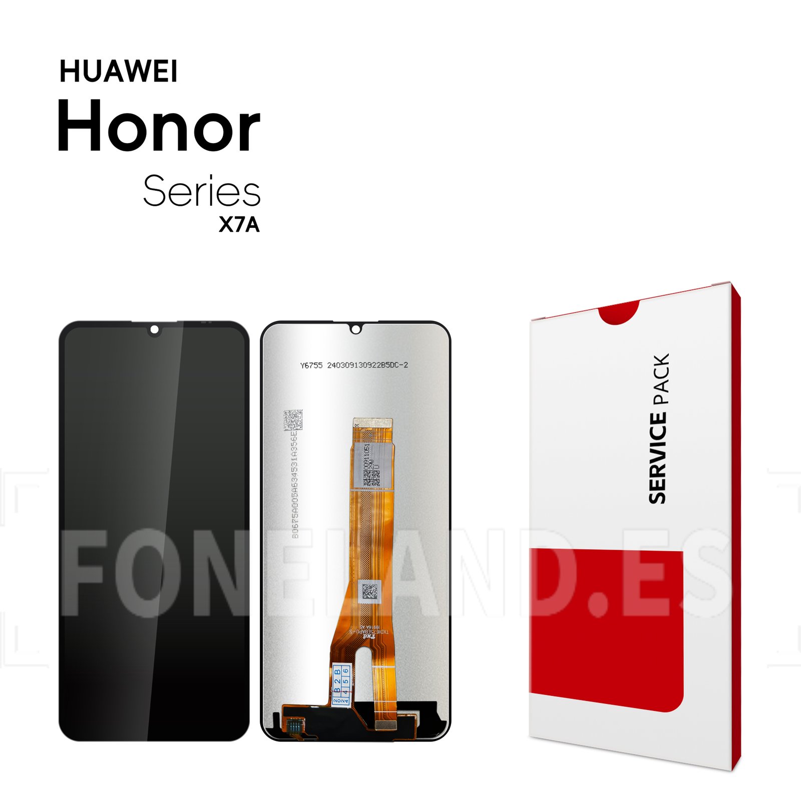 Pantalla Honor X7A 4G (RKY-LX2) Negra Completa LCD + Táctil SERVICE PACK