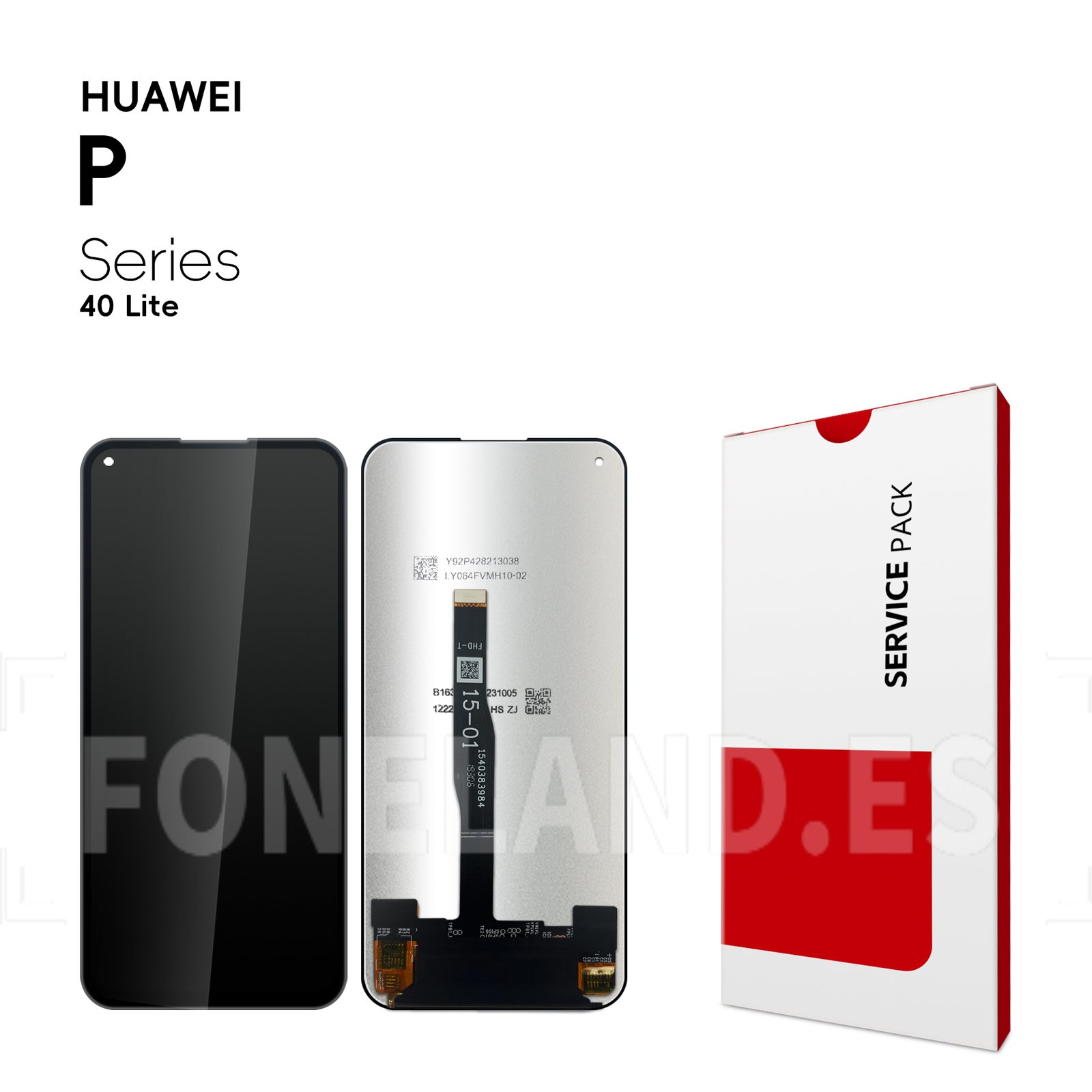 Pantalla Huawei P40 Lite 4G (JNY-L21A, JNY-LX1)/P20 Lite 2019/Nova 7i 2020/Nova 5i/Nova 6 SE 2019 Negro sin marco LCD + Táctil SERVICE PACK