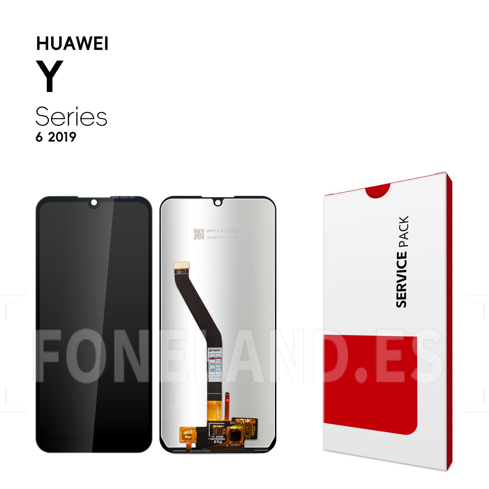 Pantalla Huawei Y6 2019 (MRD-LX1)/Y6 Pro/Y6s/Y6 Prime/Honor 8A Pro/8A Prime 2019/Enjoy 9E Negro sin marco LCD + Táctil SERVICE PACK