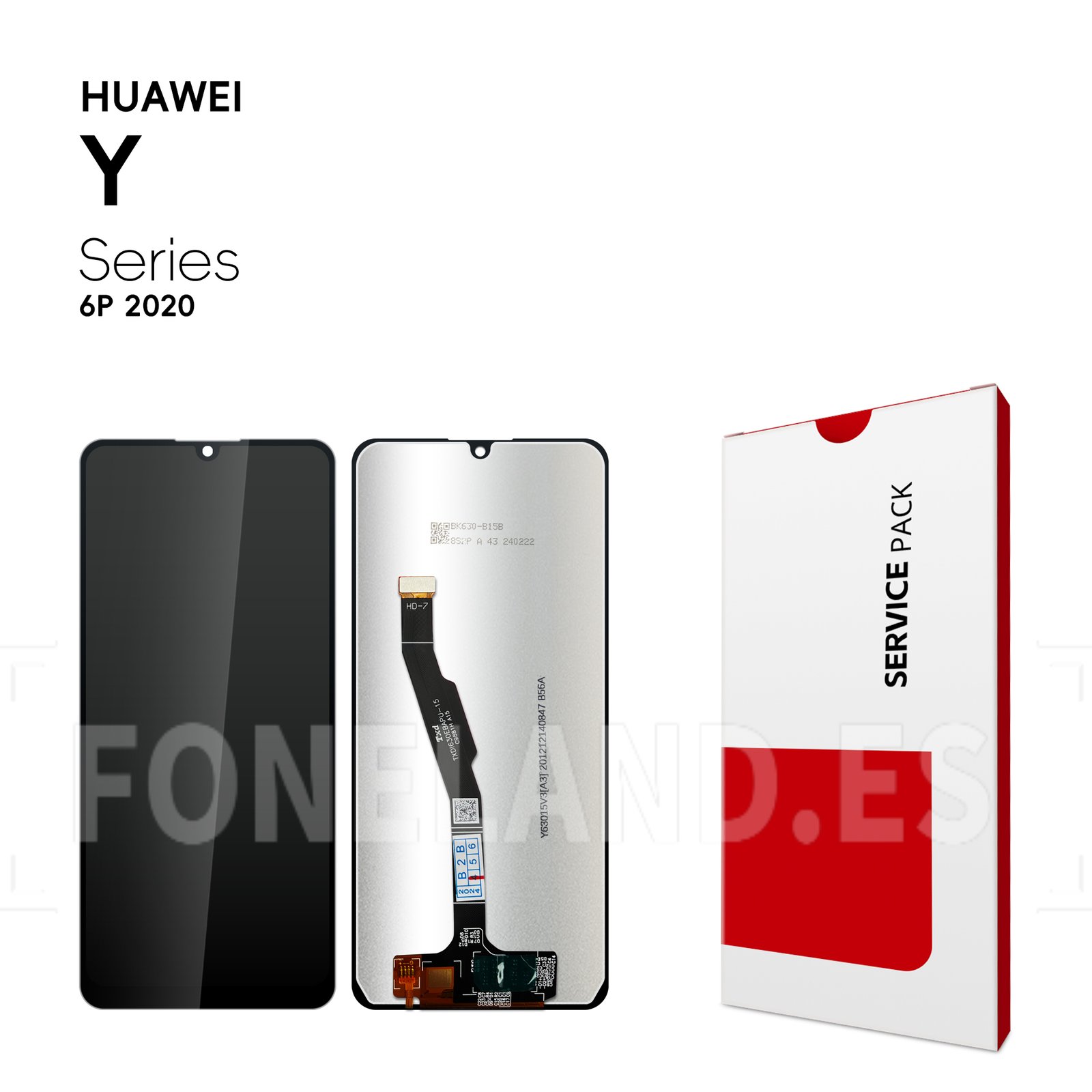 Pantalla Huawei Y6p 2020 (MED-LX9, MED-LX9N)/Honor 9A/9A Play 2020 Negro sin marco LCD + Táctil SERVICE PACK