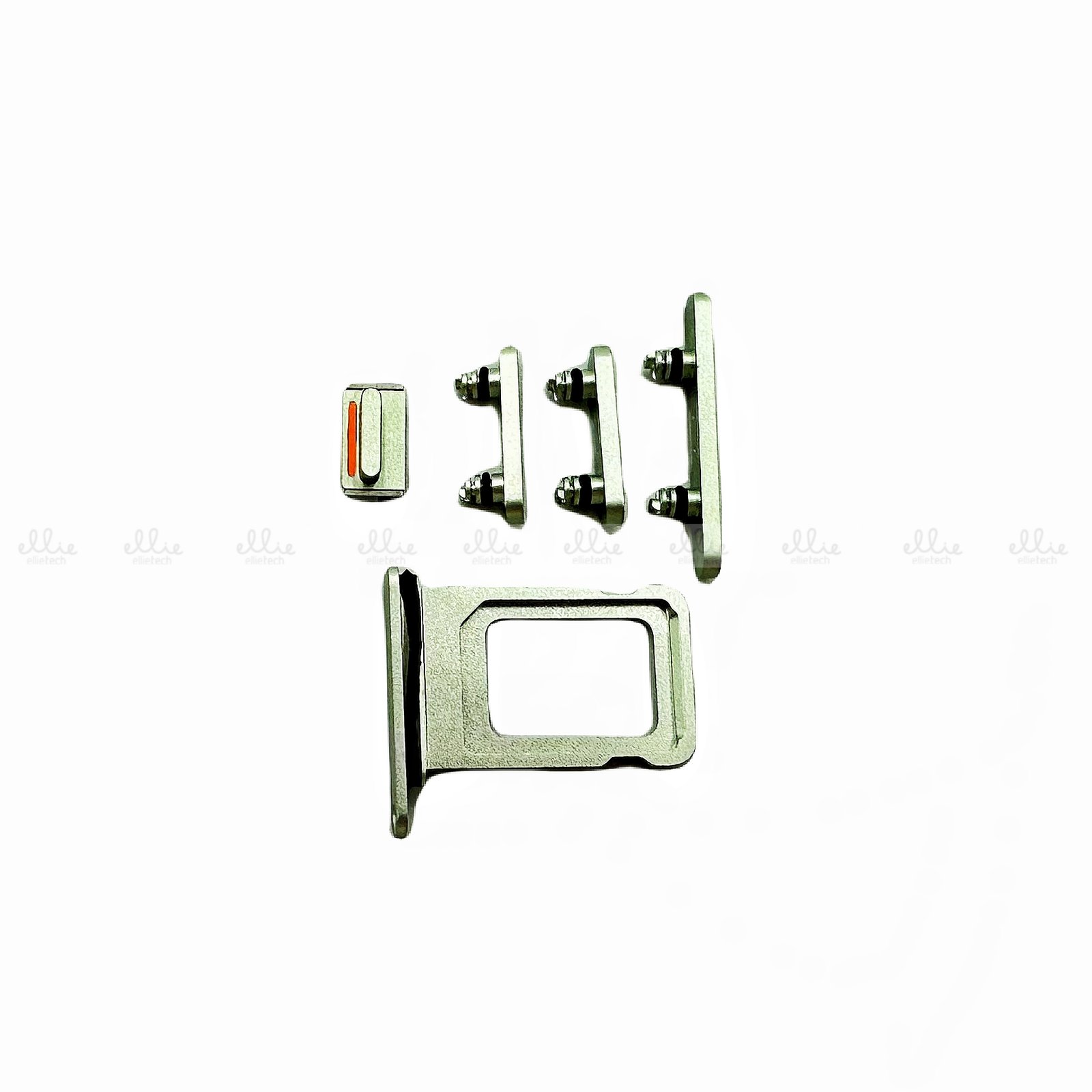 Set 4 Piezas Porta-SIM + Teclado de Volumen, Encendido y Botón Vibración para iPhone 12 Mini 5.4/12 6.1 - verde