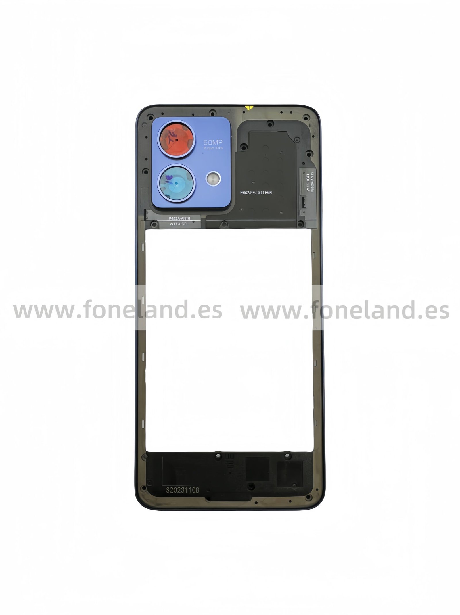 Carcasa Trasera(B) para Motorola G84 Negra/Azul Marino