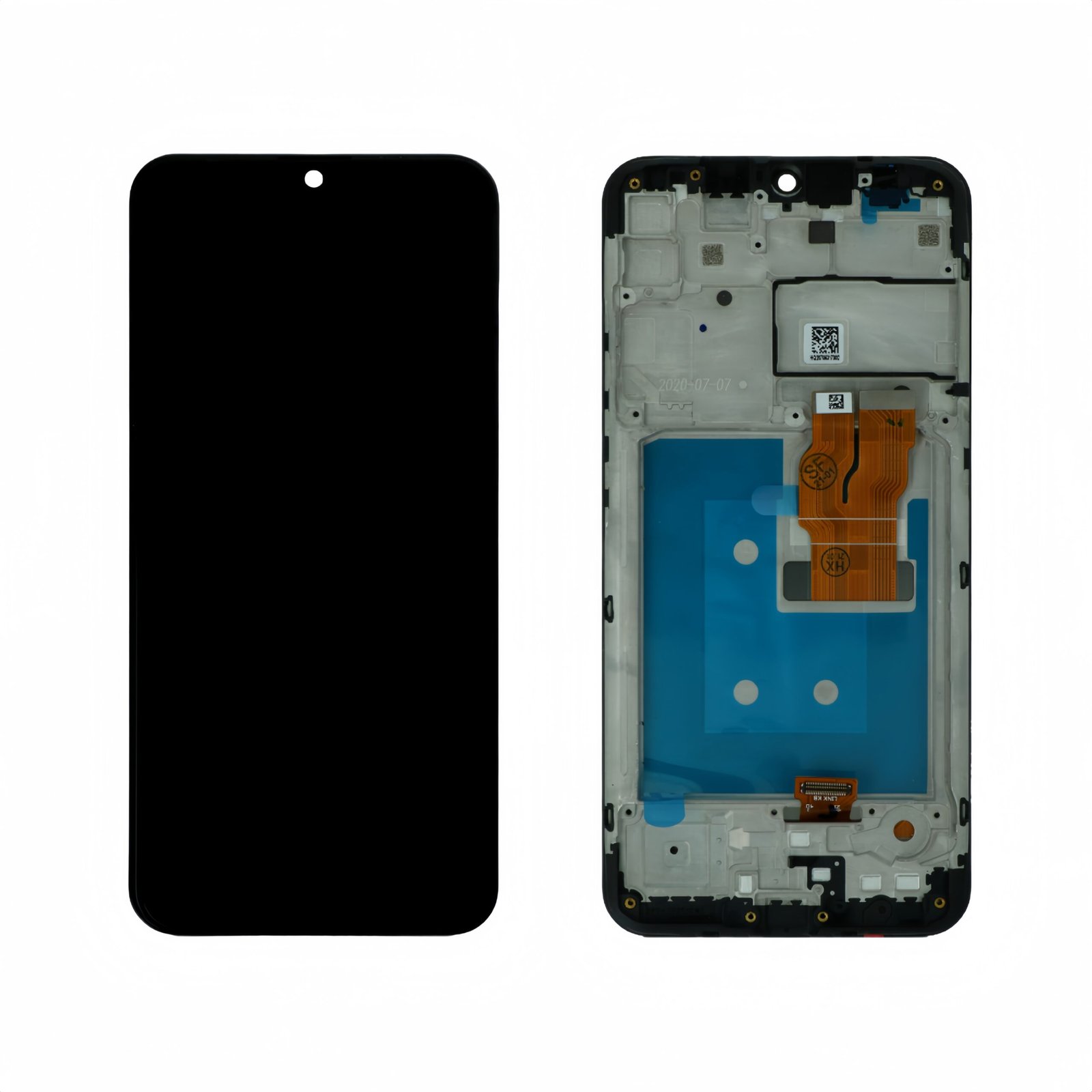 Original Pantalla LG K22 LMK200 Negro con marco Completa LCD + Táctil