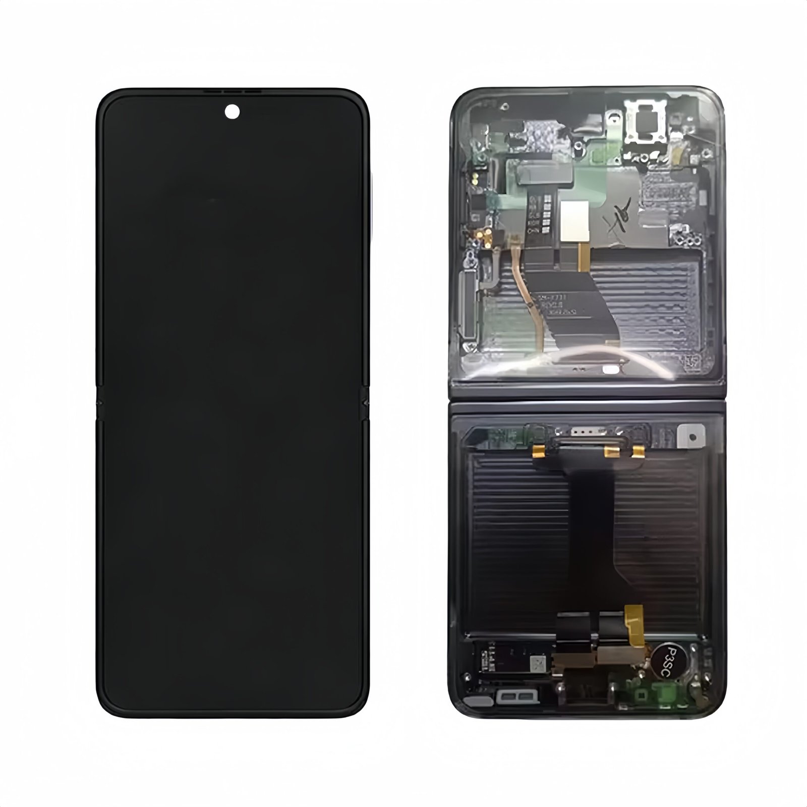"Assembled Frame" Pantalla Interior Samsung Galaxy Z Flip 5 5G F731 Gris/Negro con marco Original Completa SERVICE PACK