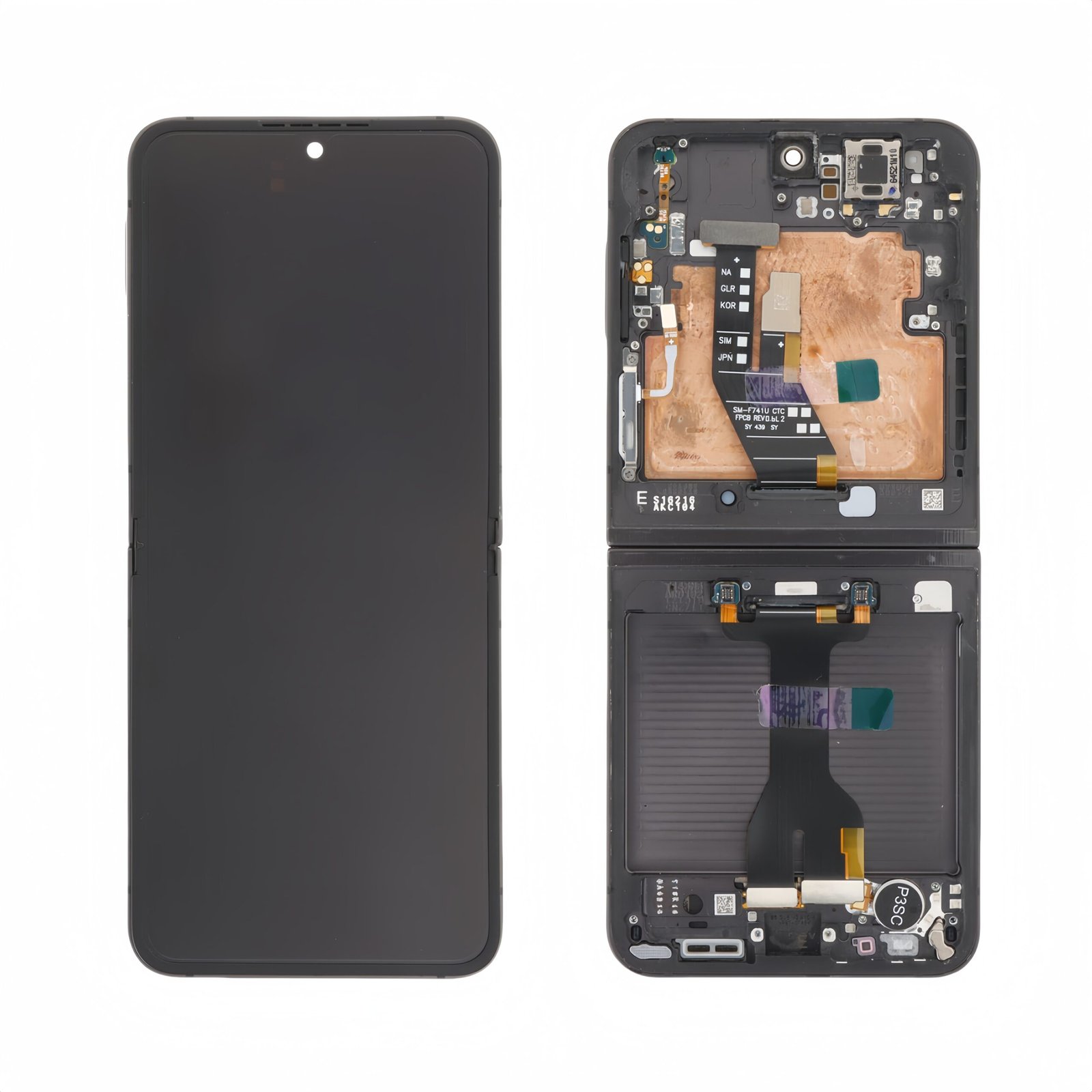 Pantalla Interior Samsung Galaxy Z Flip 6 5G F741B Negro con marco Original Completa SERVICE PACK