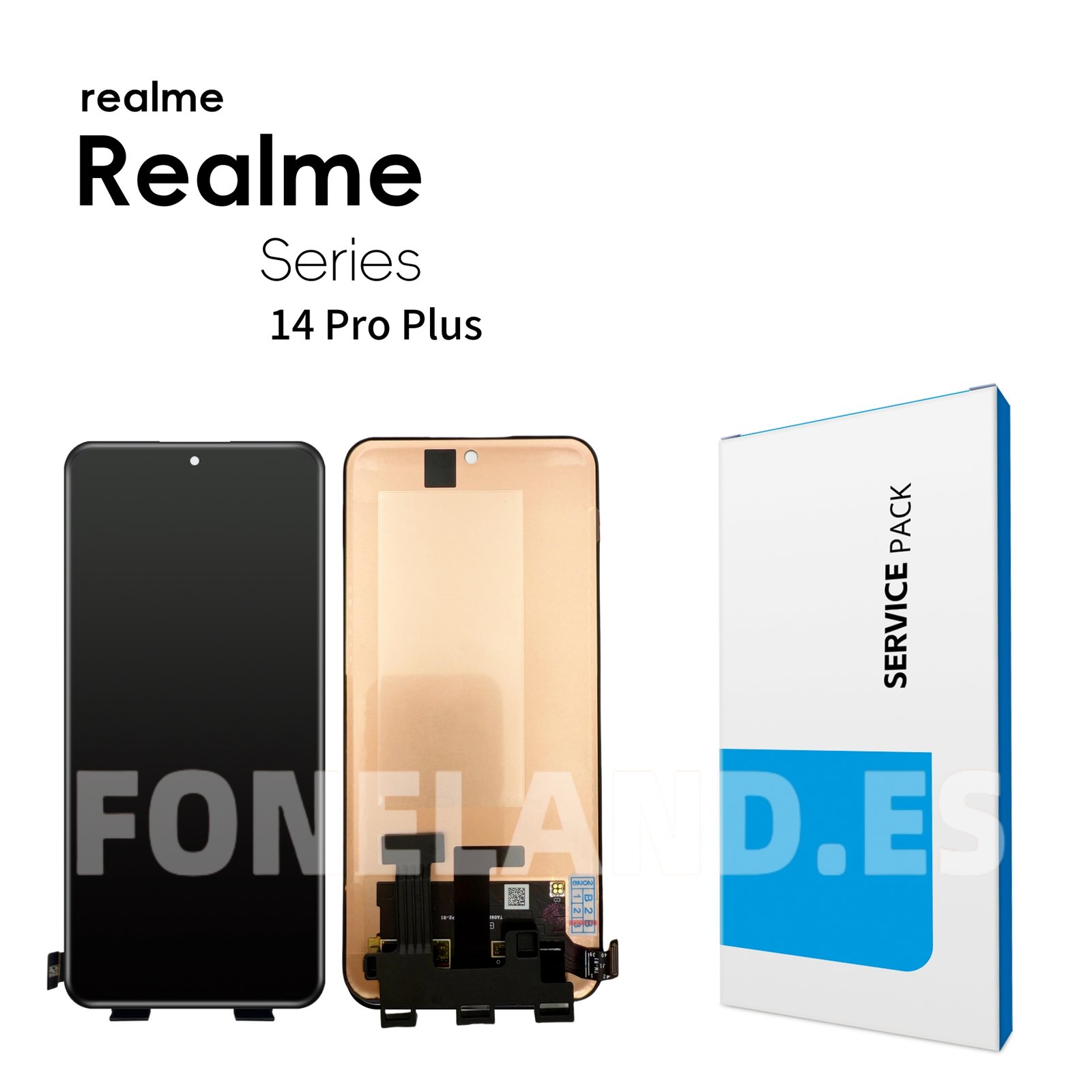 Pantalla OPPO Reno 13 Pro 5G (CPH2697, PKK110)/Realme 14 Pro Plus (RMX5051) (Version TM) Negro sin marco LCD + Táctil Completo SERVICE PACK