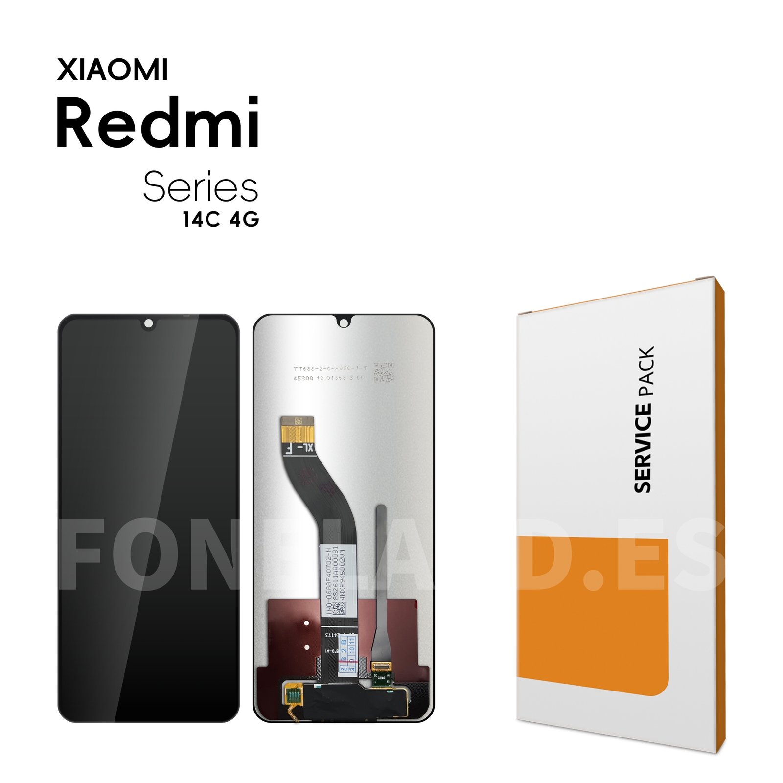 Pantalla Xiaomi Redmi 14C (2411DRN47C, 2409BRN2CY)/Redmi A4 5G 24116RNC1I/Redmi 14R 5G/Xiaomi Poco A3 PRO/Xiaomi Poco C71/Xiaomi Poco C75 (2410FPCC5G) Negro Completa LCD + Táctil SERVICE PACK