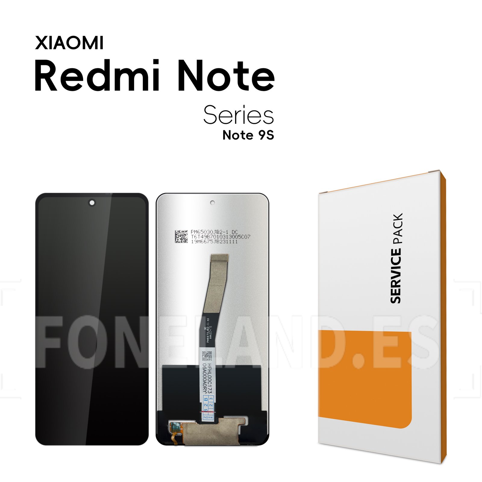 Pantalla Xiaomi Redmi Note 9 Pro/Note 9S/Note 9 Pro Max/Note 10 Lite/Poco M2 Pro 2020 Negra sin marco Completa LCD + Táctil SERVICE PACK