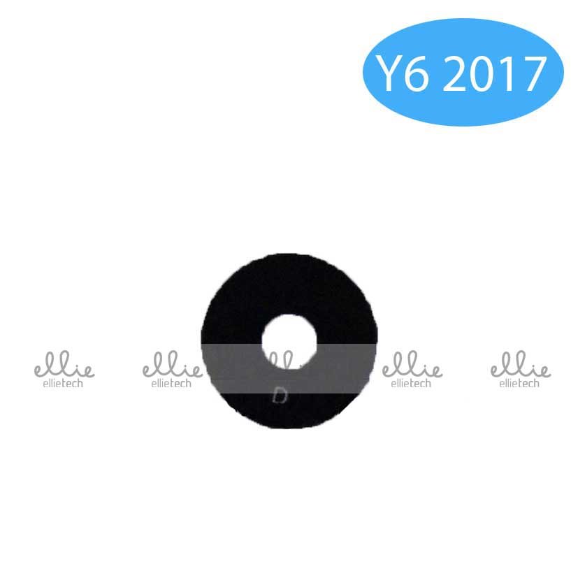 Lente de cristal de cámara para Huawei Y5 2017/Y6 2017 Negro con pegatina Cámara