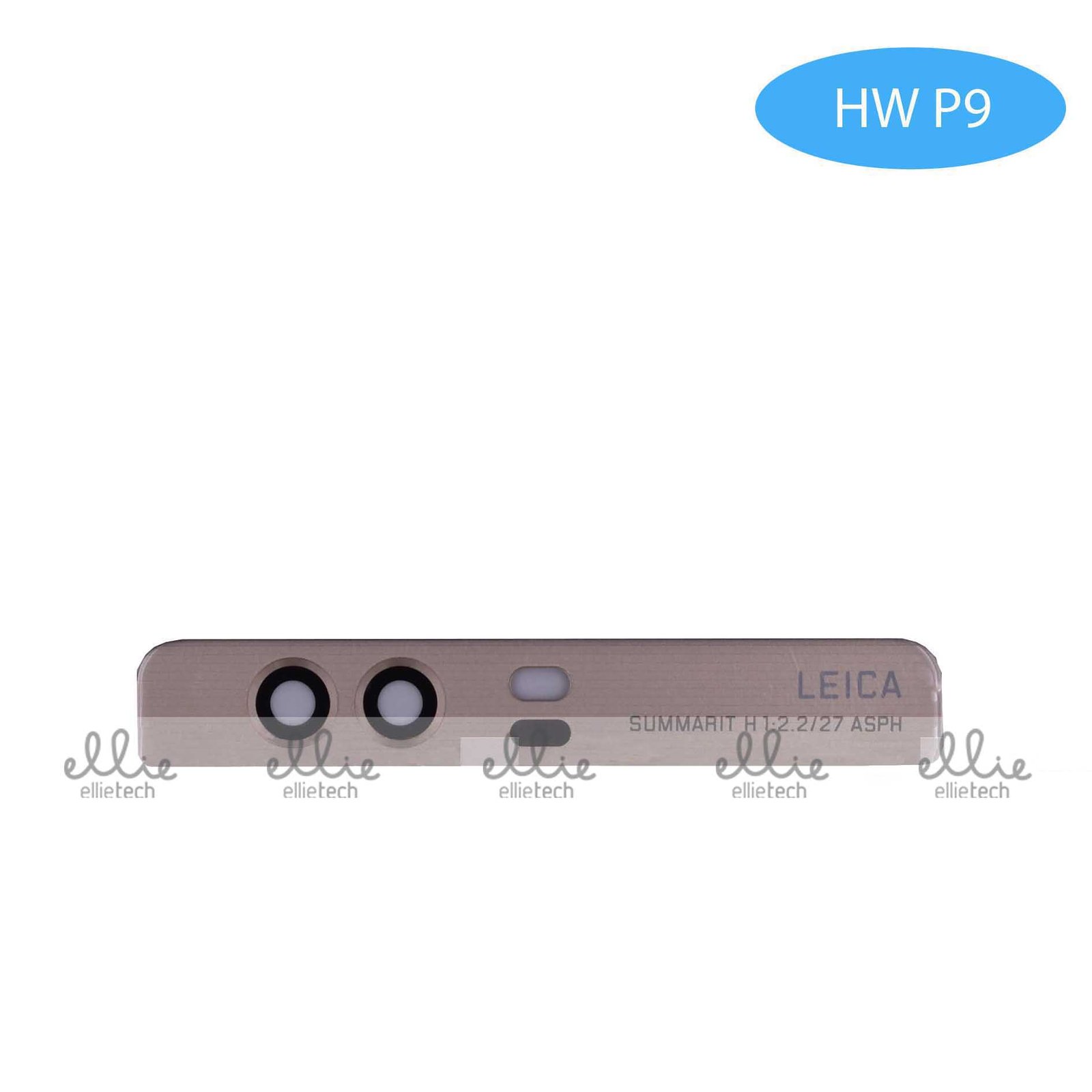 Lente de cristal de cámara para Huawei P9 Dorado con pegatina Cámara