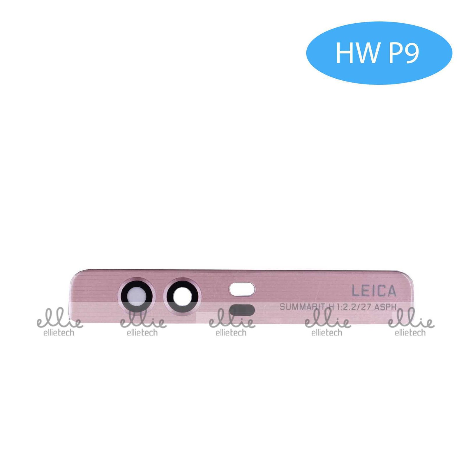 Lente de cristal de cámara para Huawei P9 Rosa con pegatina Cámara
