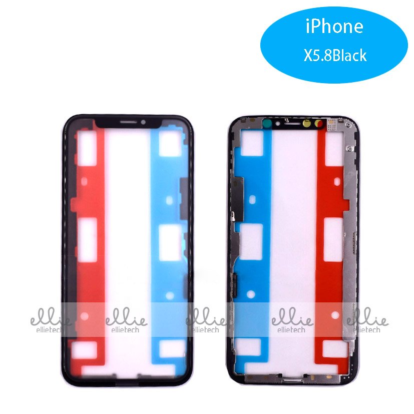 Pantalla Cristal + Marco Lateral con Pegamento para iPhone XS Negro Original