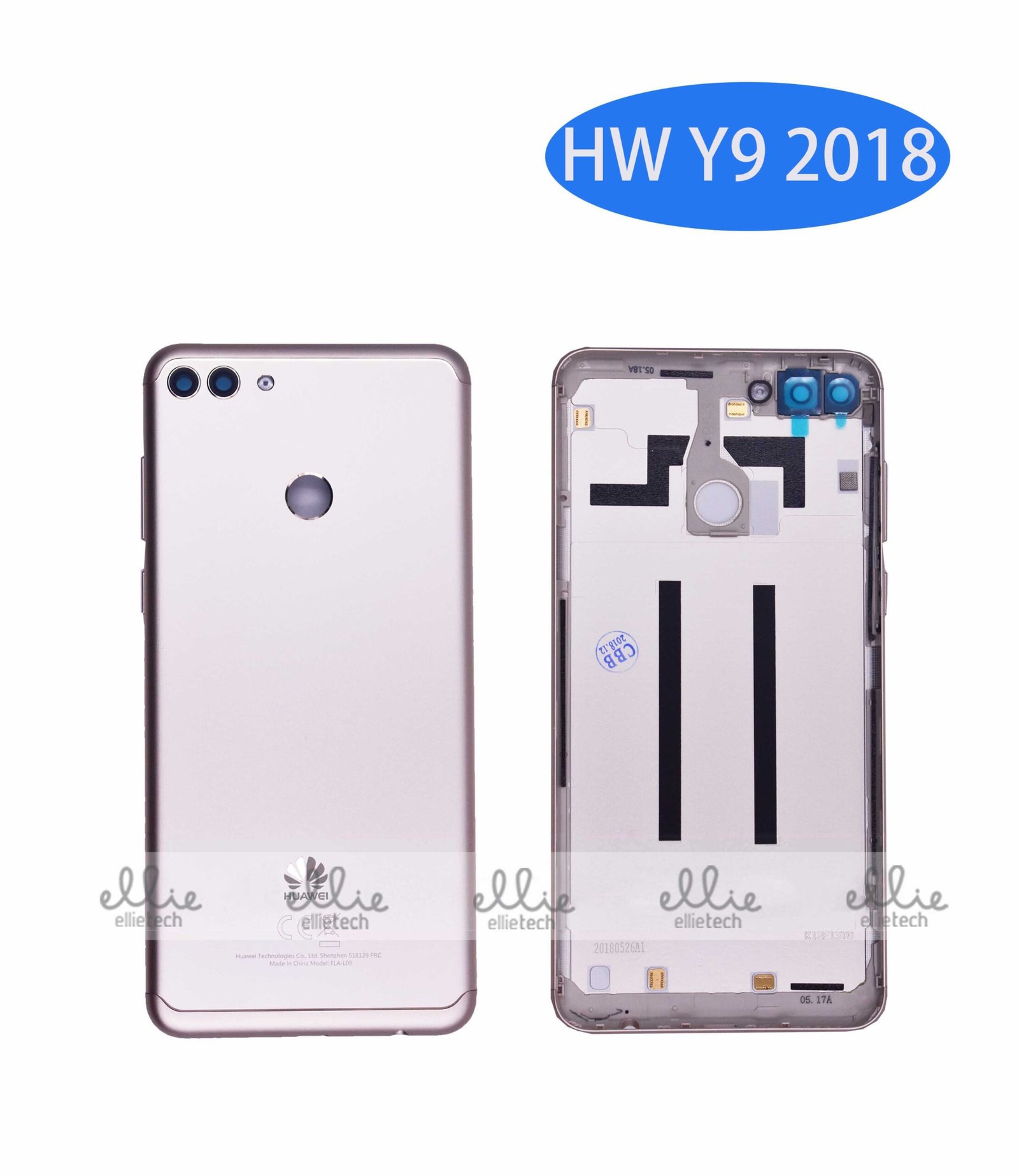 Tapa trasera Huawei Enjoy 8 Plus/Y9 2018 Dorada Con Lente