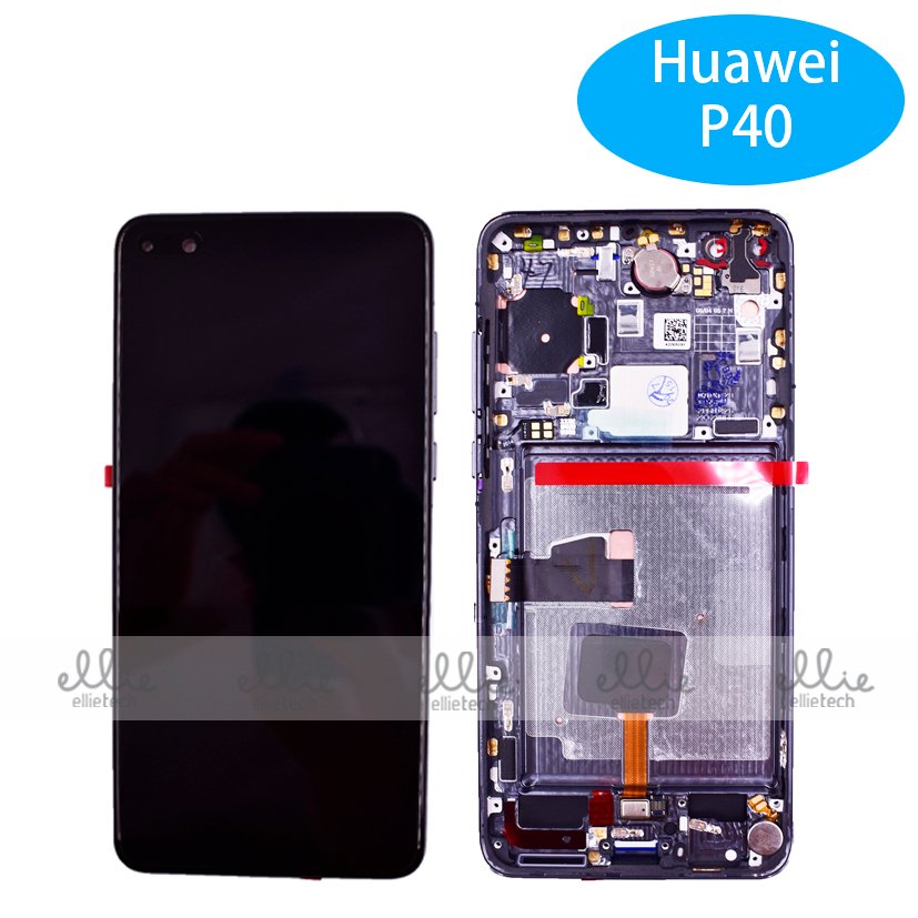 Original Pantalla Huawei P40 Negra con marco Completa LCD + Táctil