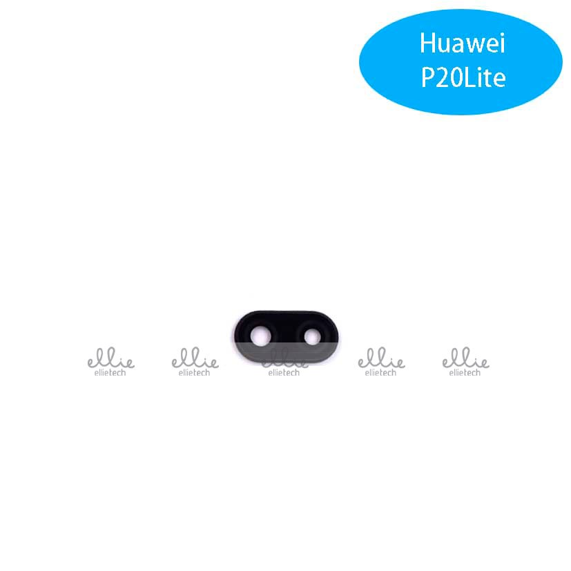 Lente de cristal de cámara + Marco para Huawei P20 Lite - negro