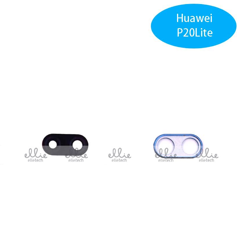 Lente de cristal de cámara + Marco para Huawei P20 Lite - azul
