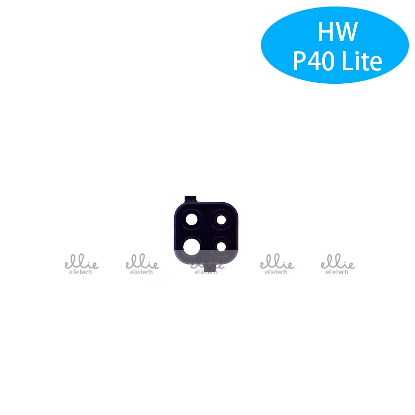 Lente de cristal de cámara con marco para Huawei P40 Lite/Nova 6SE - negro