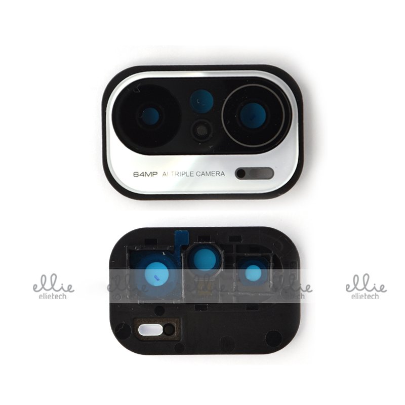 Lente de cristal de cámara + Marco para Xiaomi Mi 11I 5G/Xiaomi Poco F3 5G - blanco