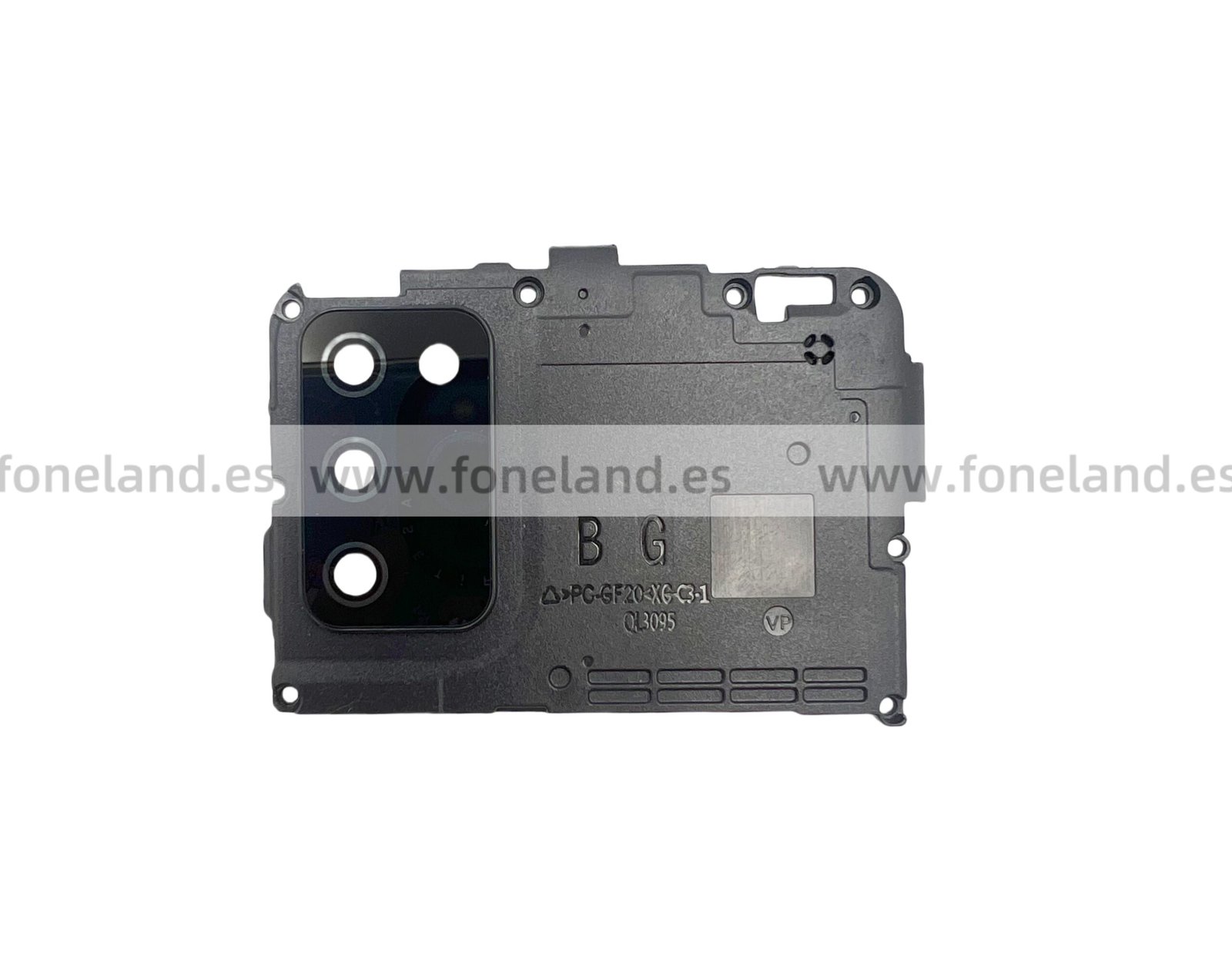 Tapa trasera Soporte Cámara para Samsung Galaxy A02S A025F/A03S - A037F - negro