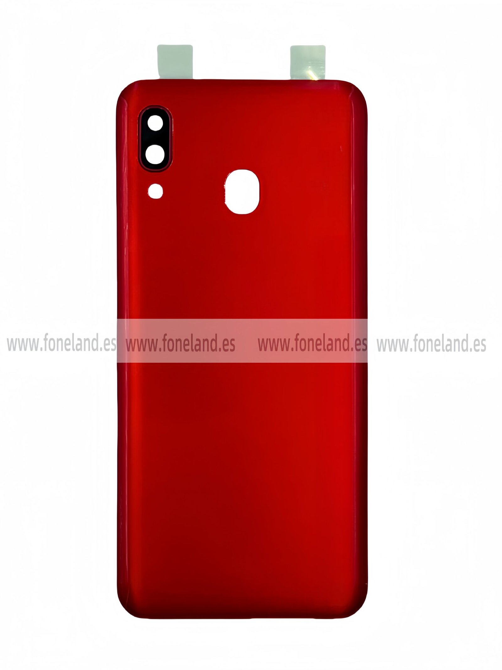 Tapa trasera para Samsung Galaxy A20 A205F Rojo Con Lente (SIN LOGO)