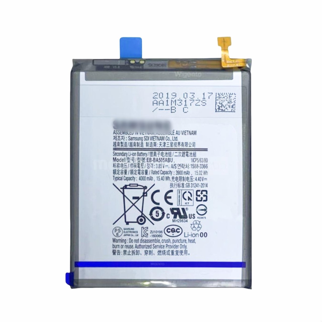 Batería, Samsung Galaxy A50/A20; SM-A505G/A202 GH82-19269A SERVICE PACK
