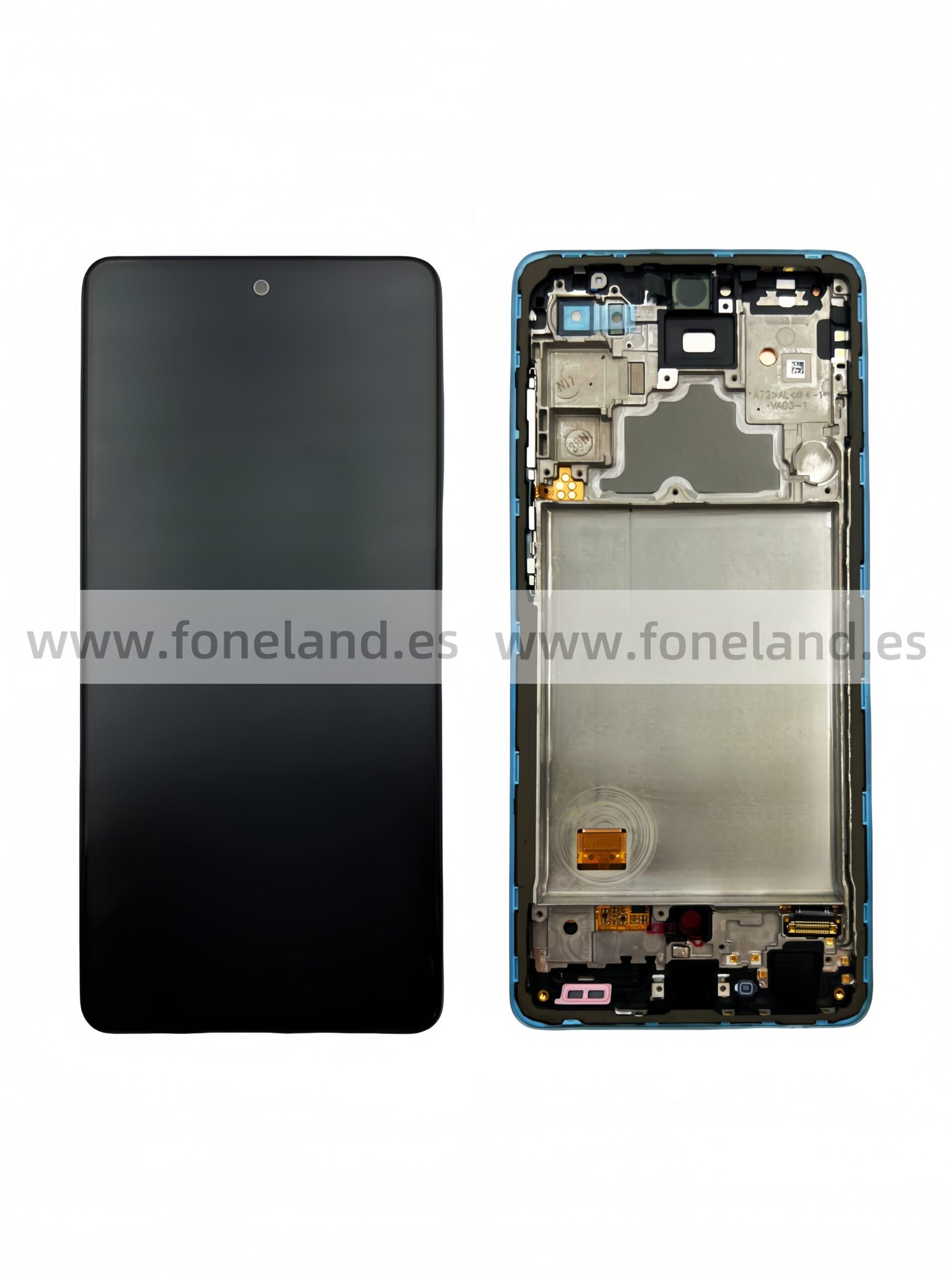 Pantalla Samsung Galaxy A72 4G A725/A72 5G A726 Azul con marco Original Completa SERVICE PACK