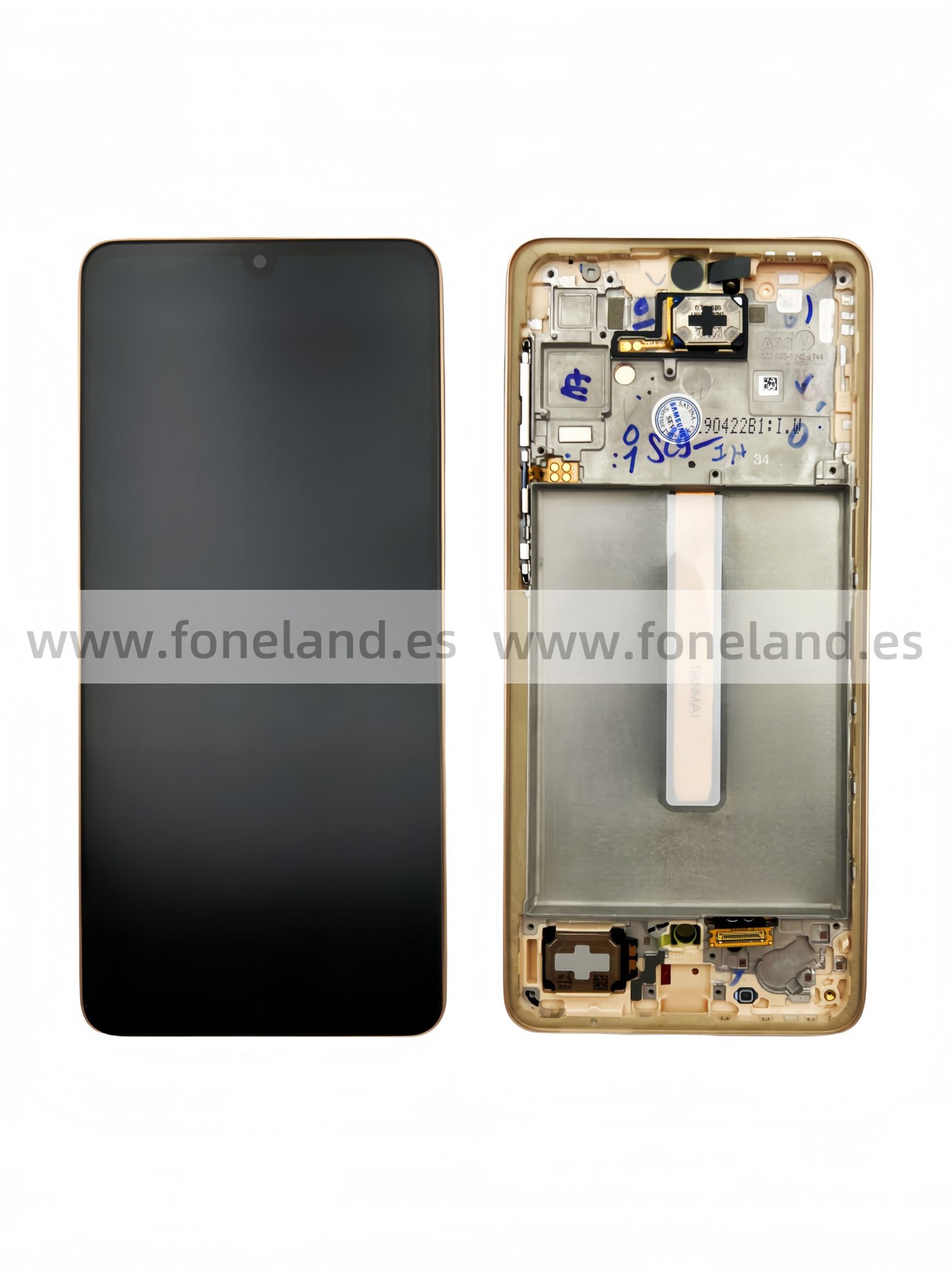 Pantalla Samsung SM-A336 A33 5G 2022 Dorado con marco Original Completa SERVICE PACK