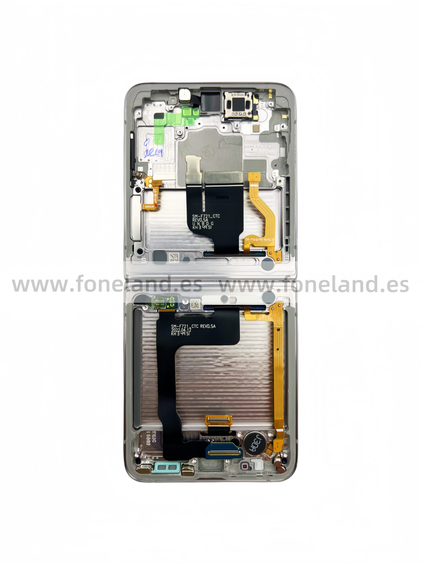 Pantalla Interior Samsung Galaxy Z Flip 4 5G F721 Plateada/Blanca con marco Original Completa SERVICE PACK