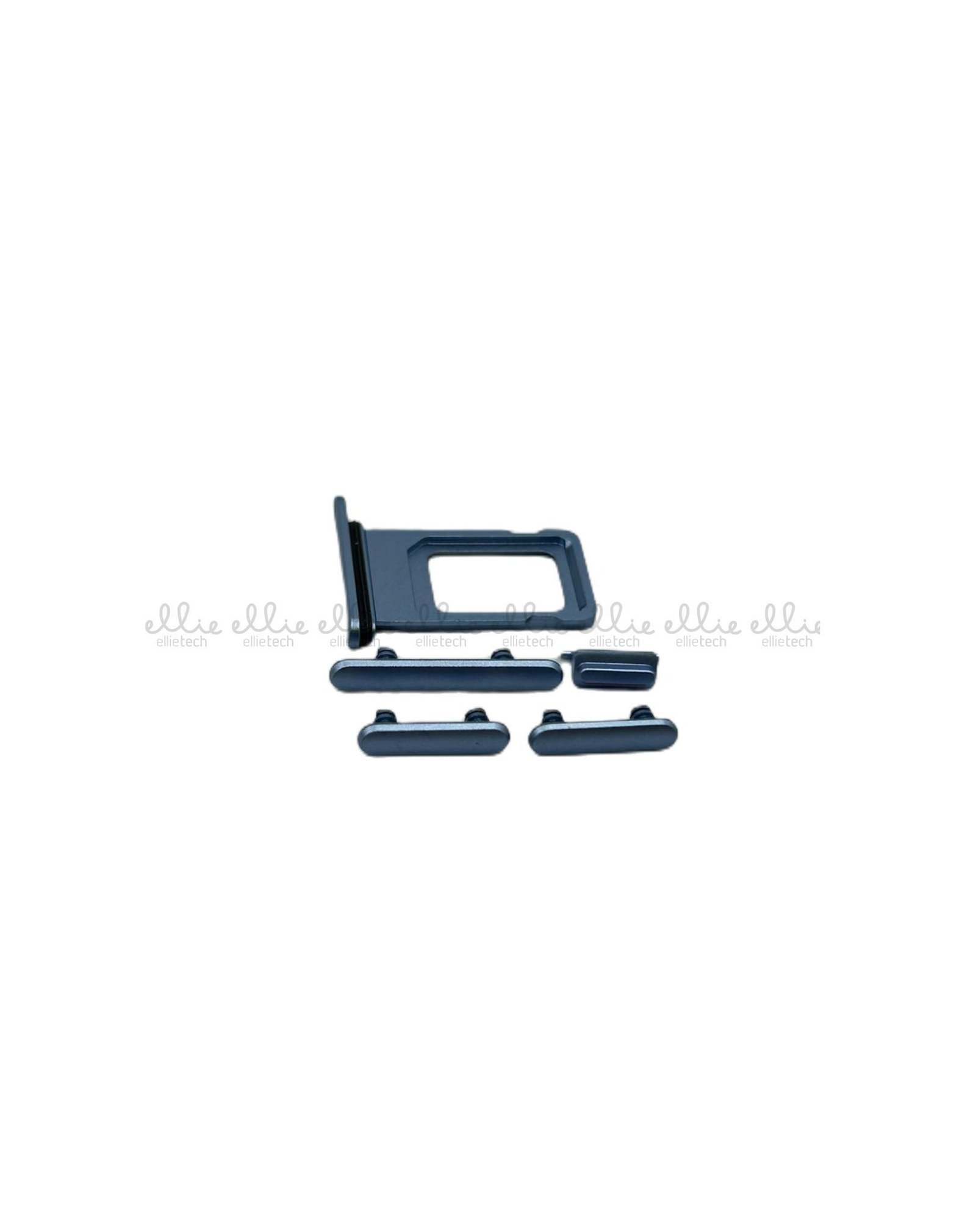 Set de Botones Lateral + Bandeja de SIM para iPhone XR - azul