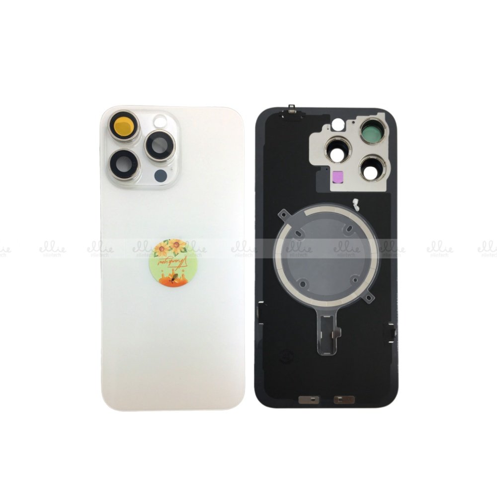 Tapa trasera Cristal para iPhone 15 Pro Max Blanco Premium Quality Tapa trasera Cristal para iPhone 15 Pro Max Blanco Premium Quality