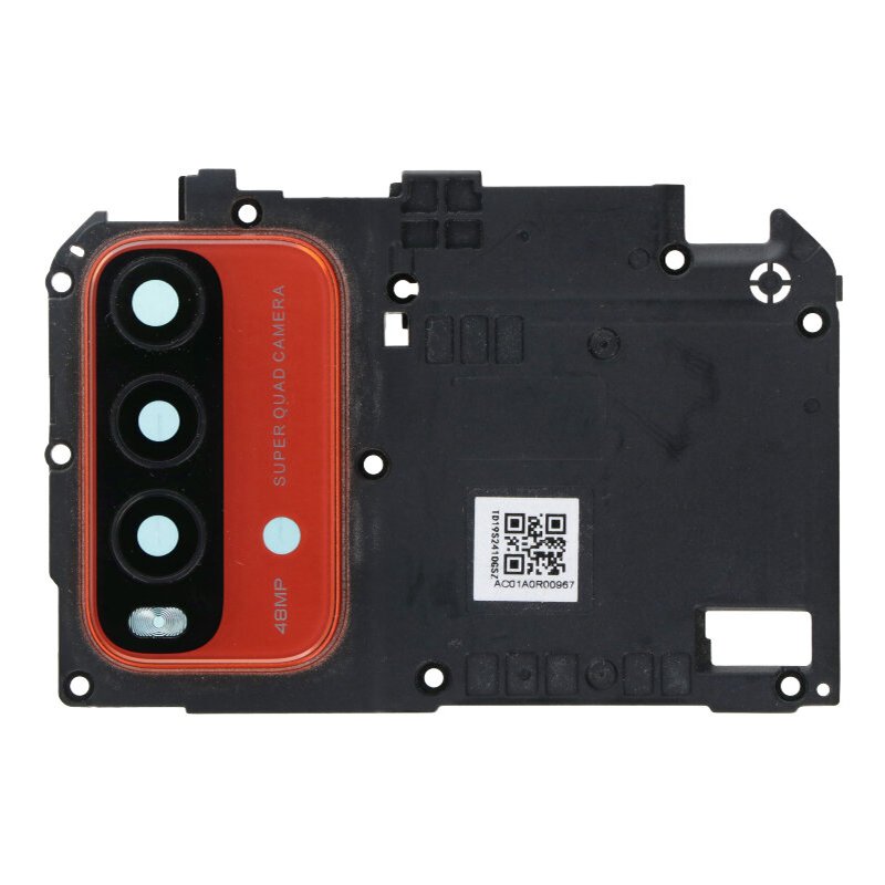 Tapa de placa base + Lente cristal de Cámara con marco para Xiaomi Redmi 9T Naranja Cámara