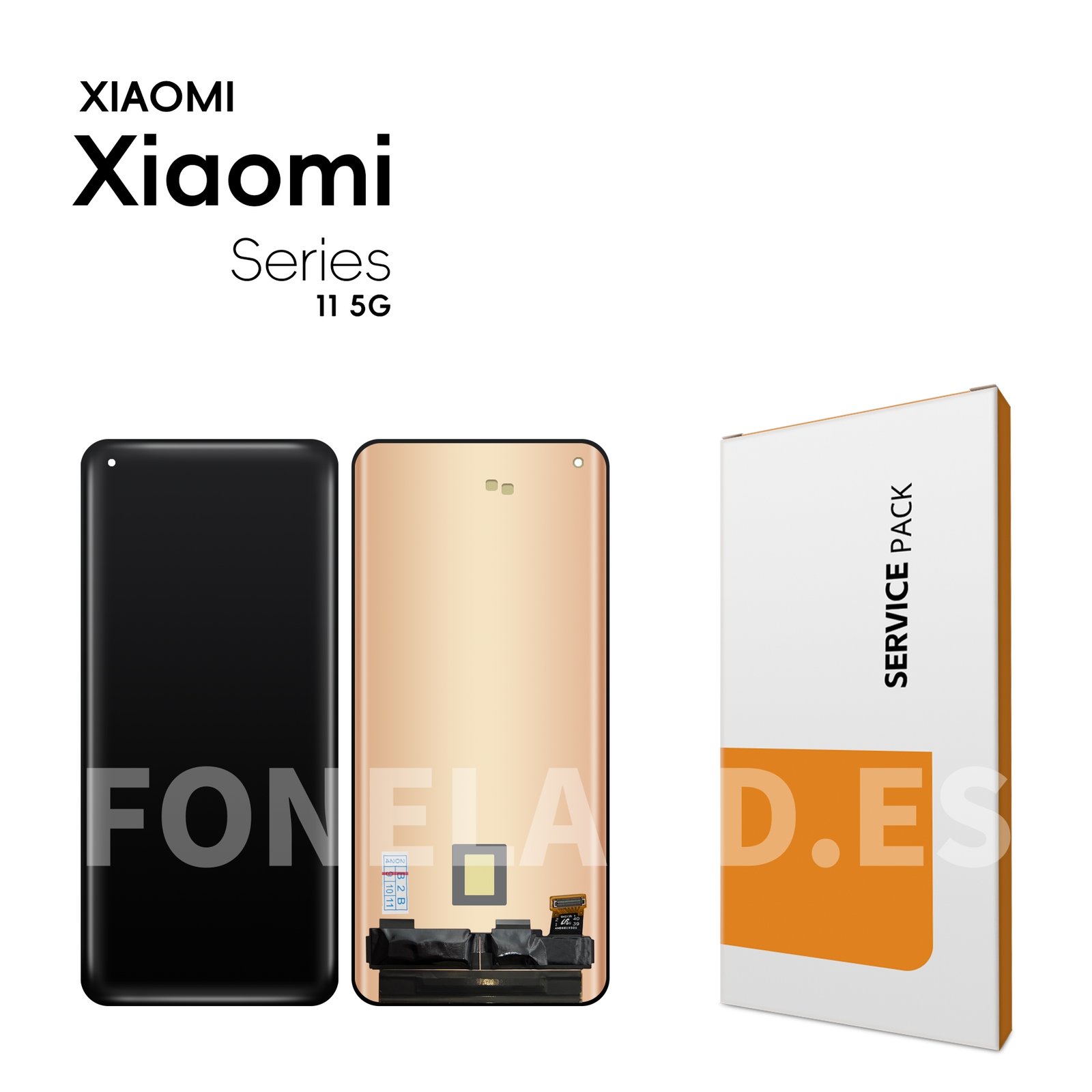 Pantalla Xiaomi 11 5G (M2011K2C, M2011K2G) Negro Completa LCD + Táctil SERVICE PACK