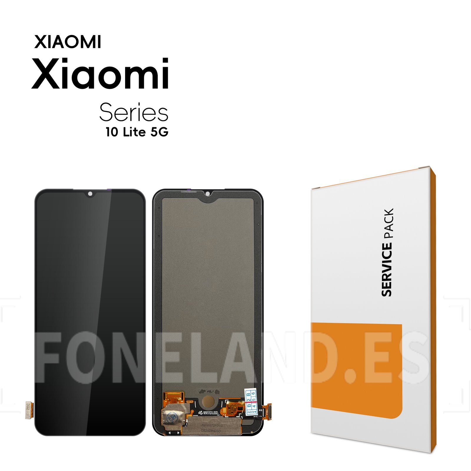 Pantalla Xiaomi Mi 10 Lite 5G (M2002J9G)/10 Lite Zoom/Xiaomi Redmi 10X 5G/10X Pro 5G Negra sin marco Completa LCD + Táctil SERVICE PACK