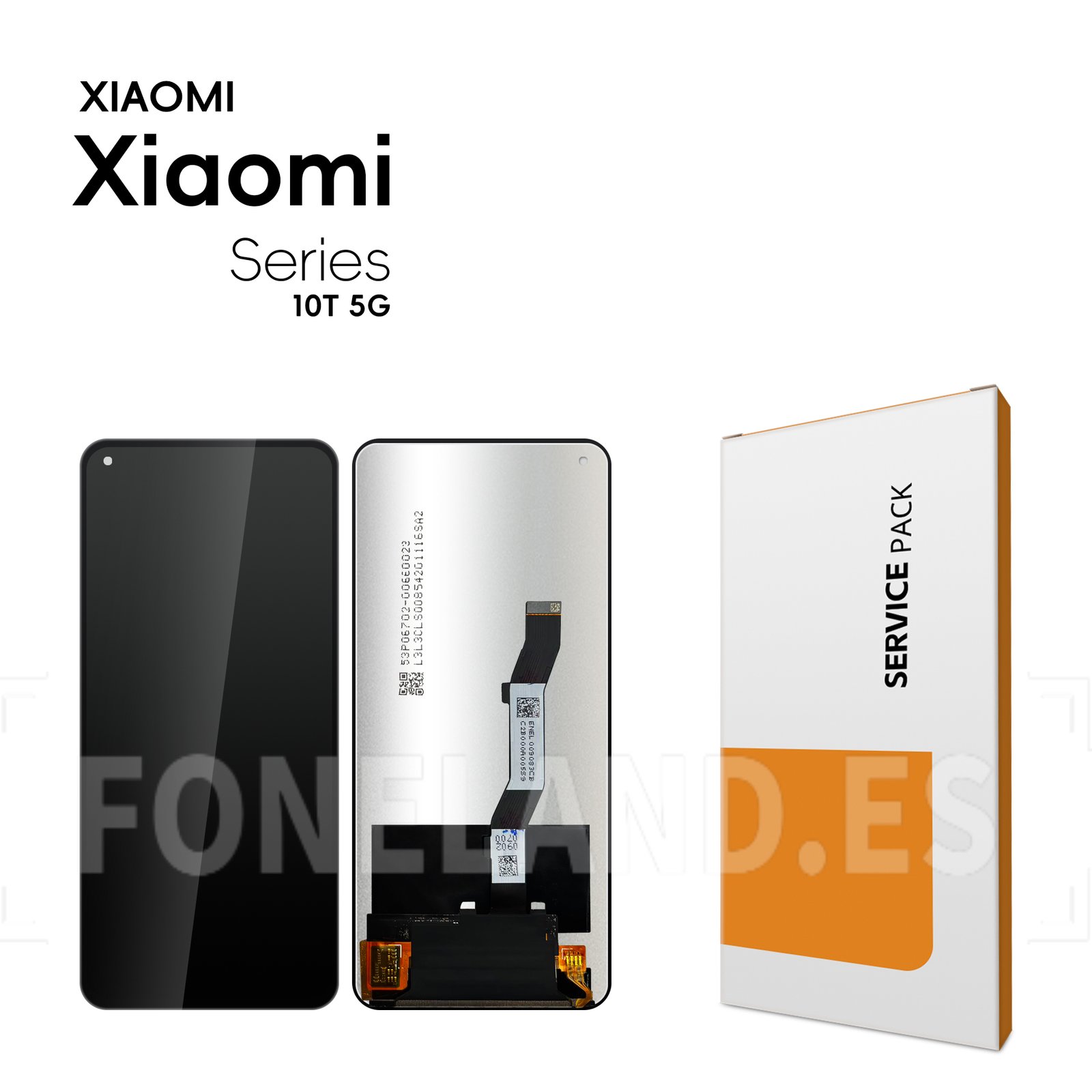 Pantalla Xiaomi Mi 10T 5G (M2007J3SY)/Xiaomi 10T PRO 5G (M2007J3SG, M2007J3SP, M2007J3SI, M2007J17C)/Redmi K30S 2020 sin marco Negra Completa LCD + Táctil SERVICE PACK