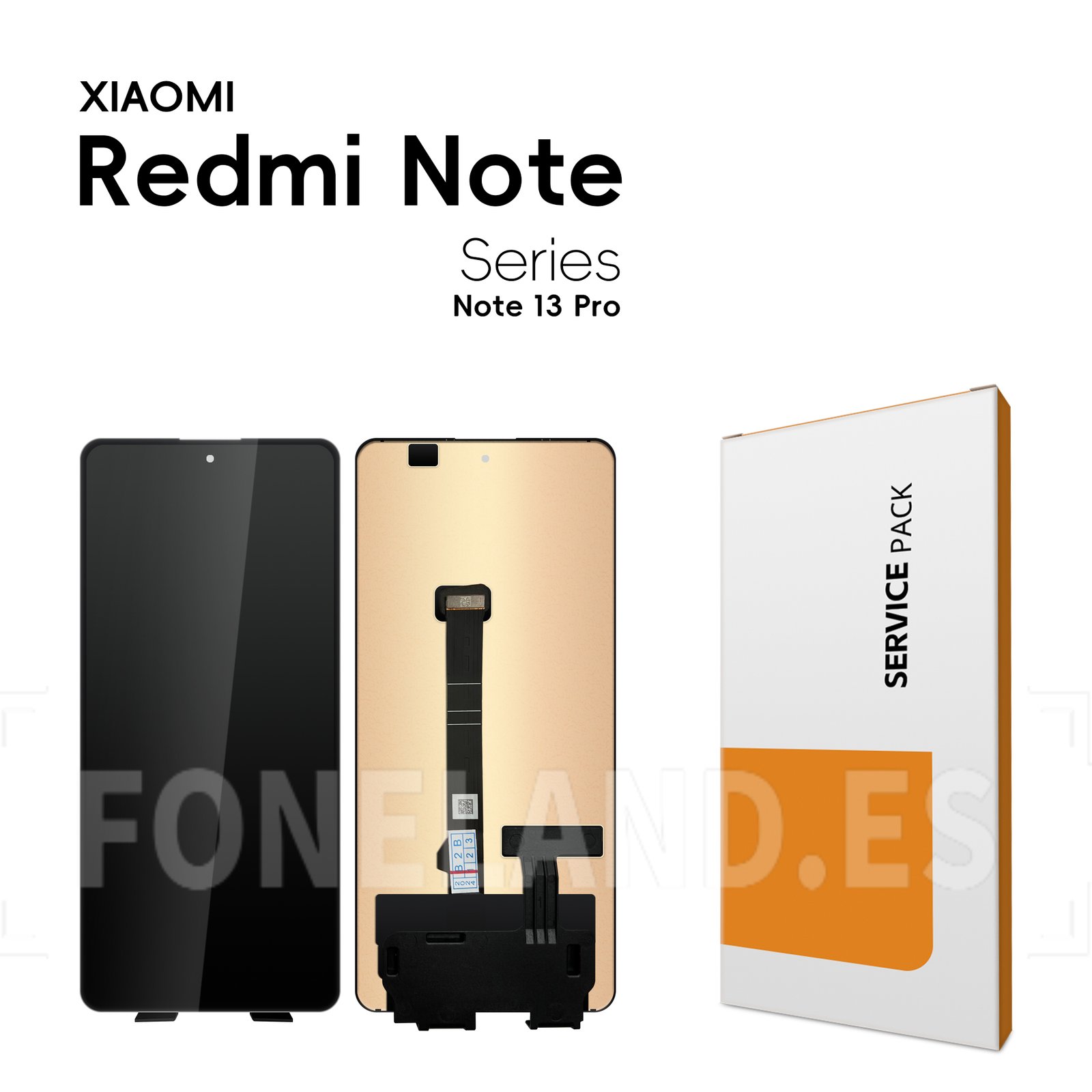 Pantalla Xiaomi Redmi Note 13 Pro 5G (2312DRA50C, 2312CRAD3C, 2312DRA50G, 2312DRA50I)/Xiaomi Poco X6 5G (23122PCD1G, 23122PCD1I) sin marco Negro SERVICE PACK