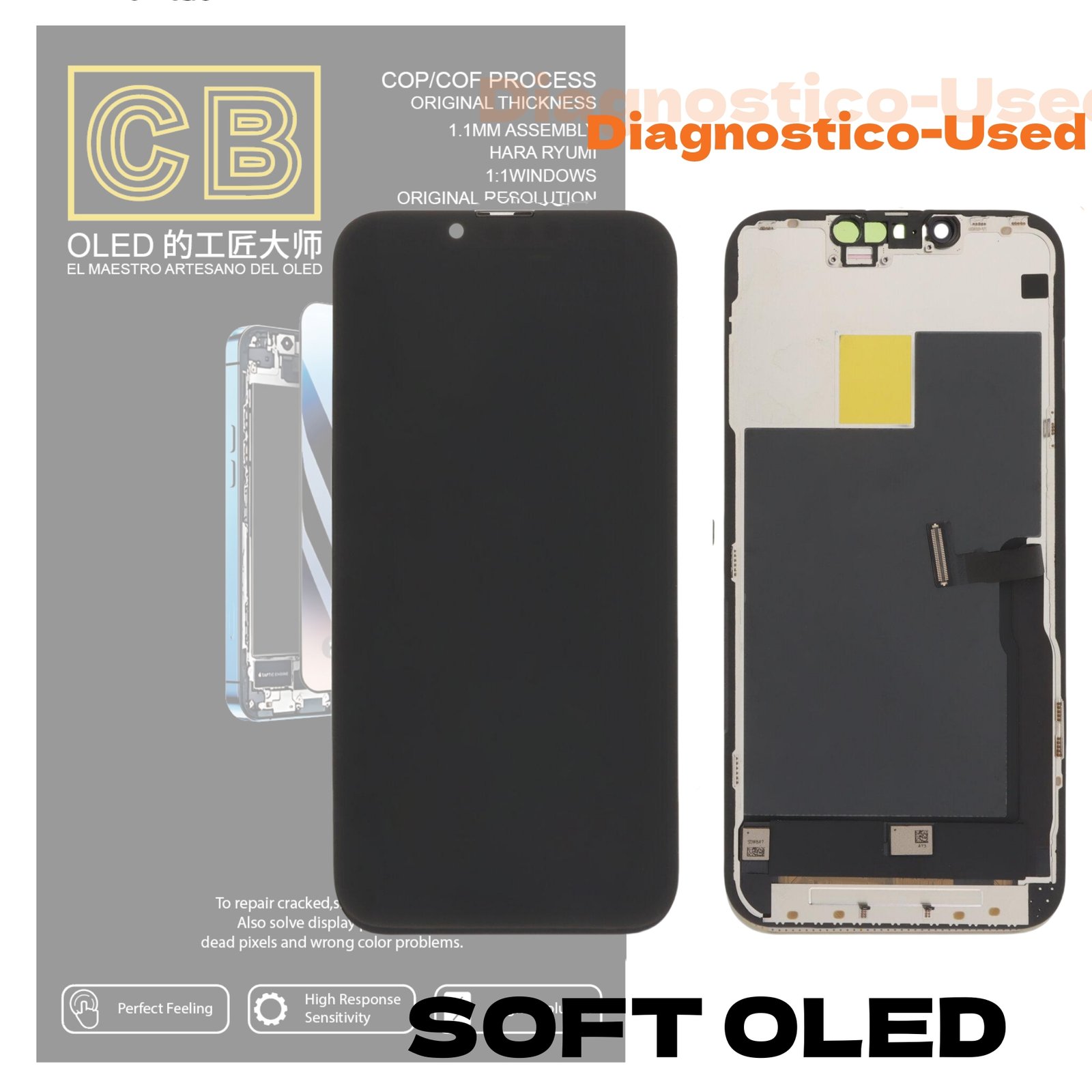Pantalla "CB SOFT OLED Diagnostico-Used" iPhone 13 Pro LCD + Táctil Completo