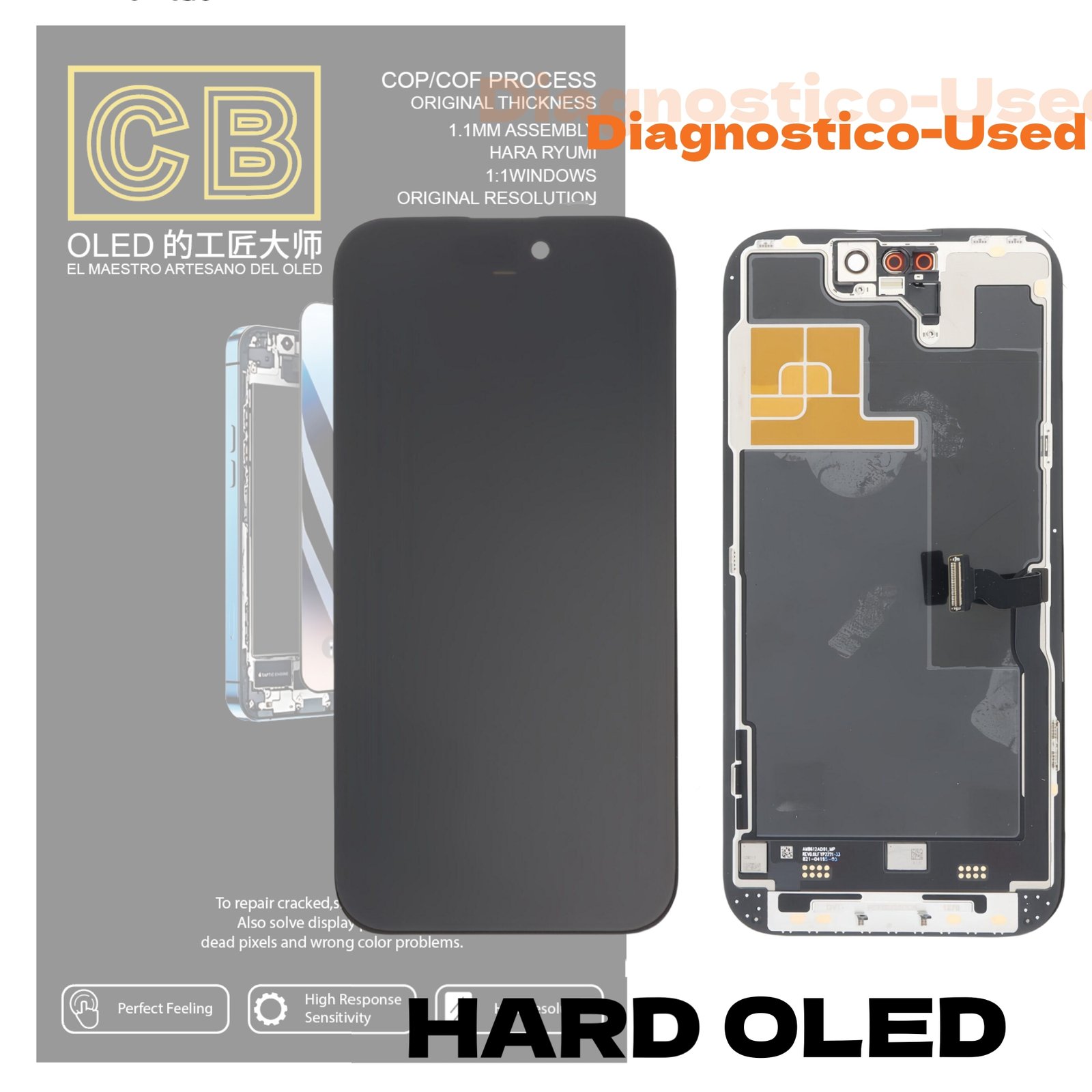Pantalla "CB HARD OLED Diagnostico-Used" iPhone 14 Pro LCD + Táctil Completo