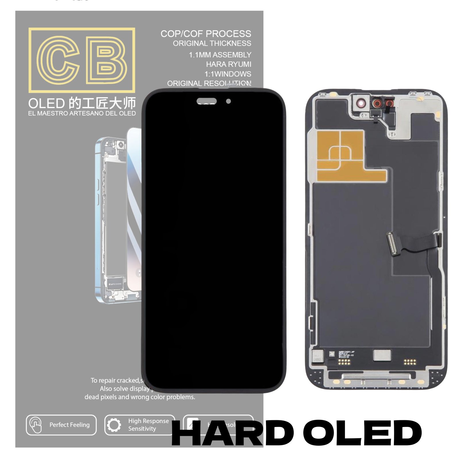 Pantalla "CB HARD OLED " iPhone 14 Pro control IC Reemplazable LCD + Táctil Completo