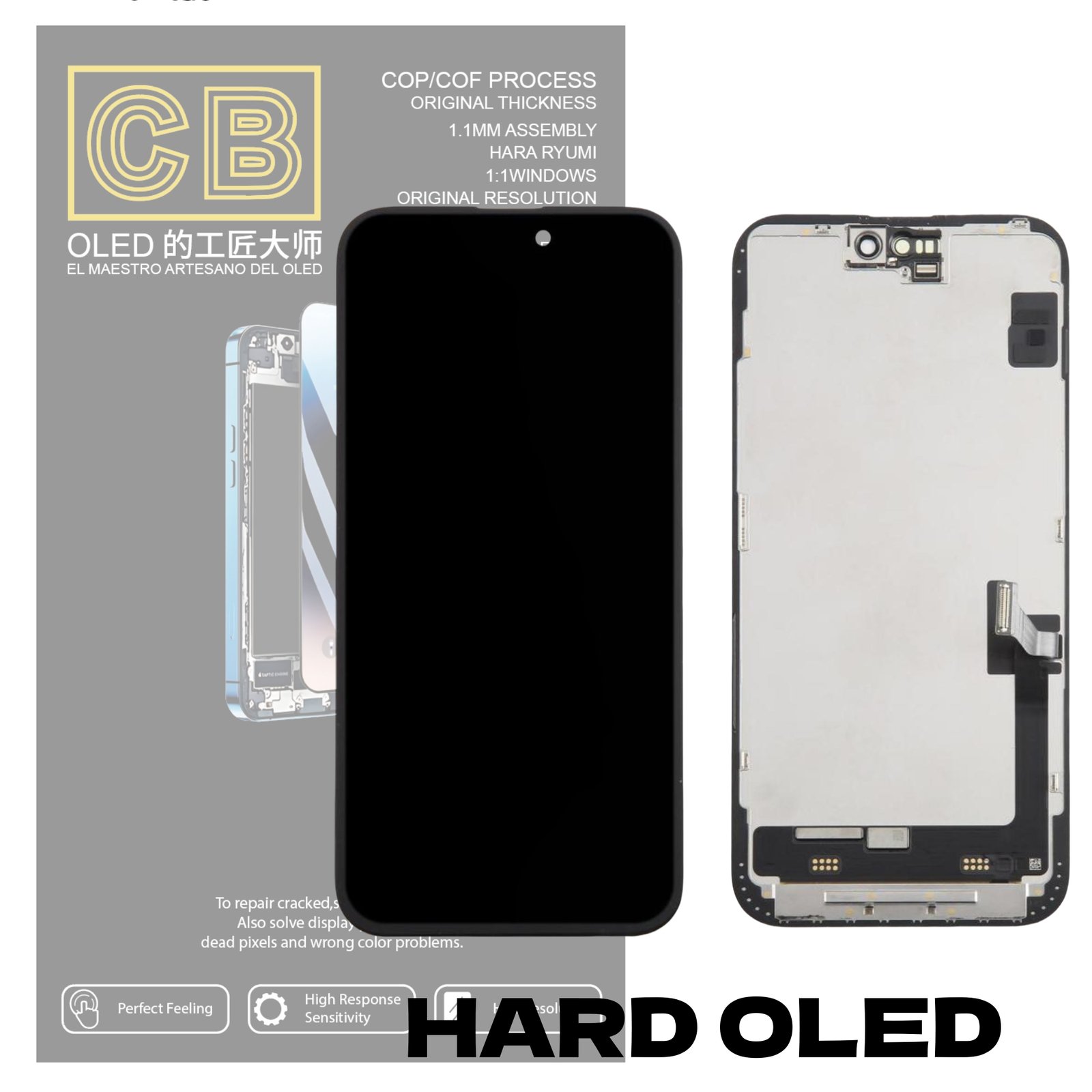 Pantalla "CB HARD OLED " iPhone 15 Plus control IC Reemplazable LCD + Táctil Completo