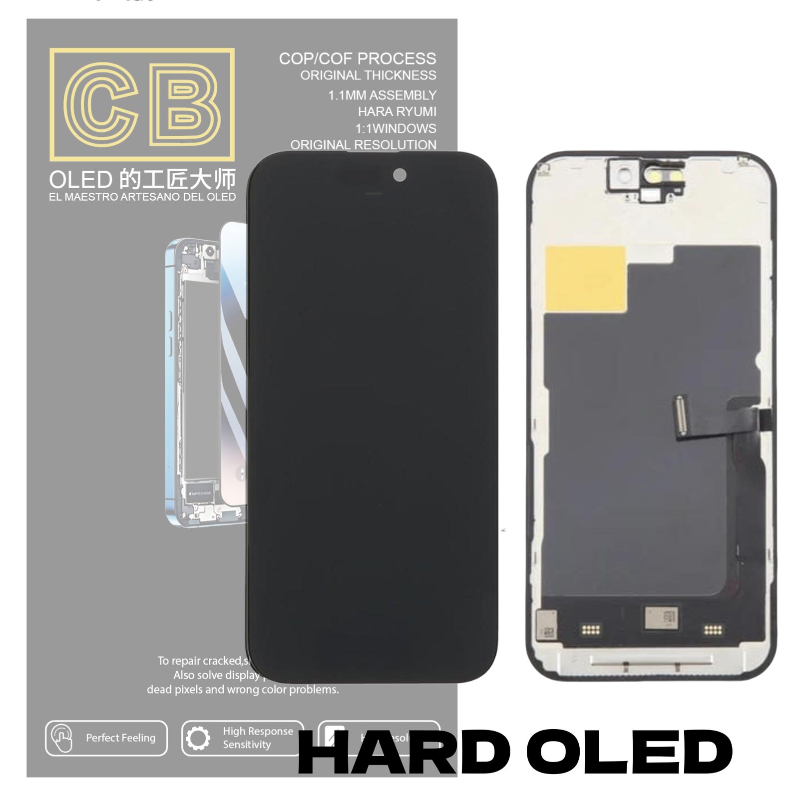 Pantalla "CB HARD OLED " iPhone 15 Pro control IC Reemplazable LCD + Táctil Completo