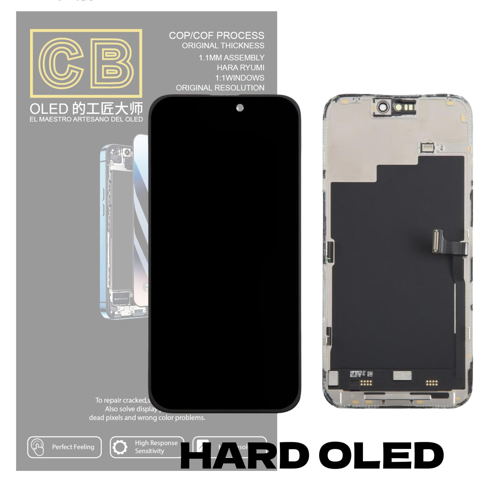 Pantalla "CB HARD OLED " iPhone 15 Pro Max control IC Reemplazable LCD + Táctil Completo